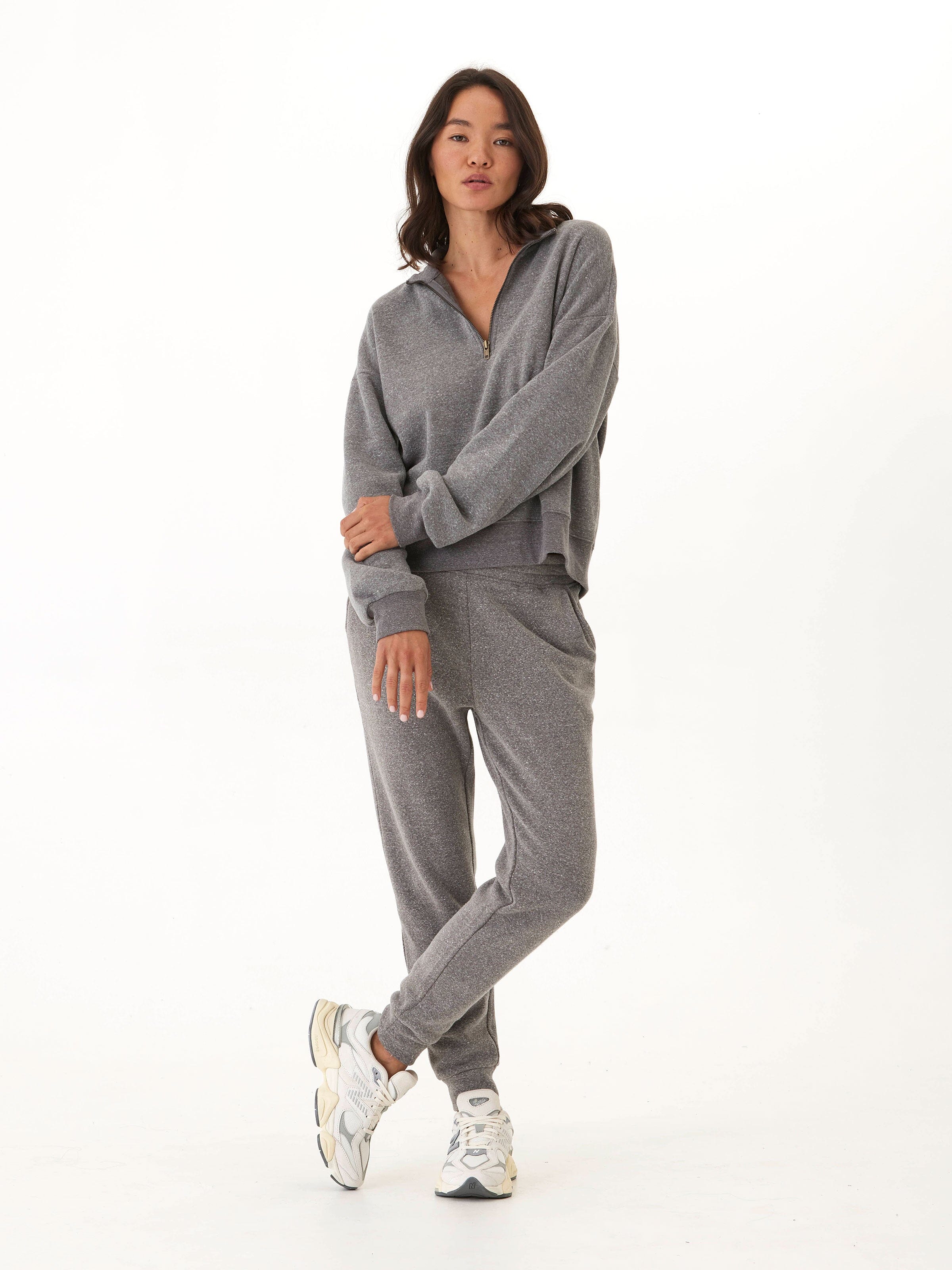 Constance Triblend Fleece Half Zip Pullover for Cozy Layering
