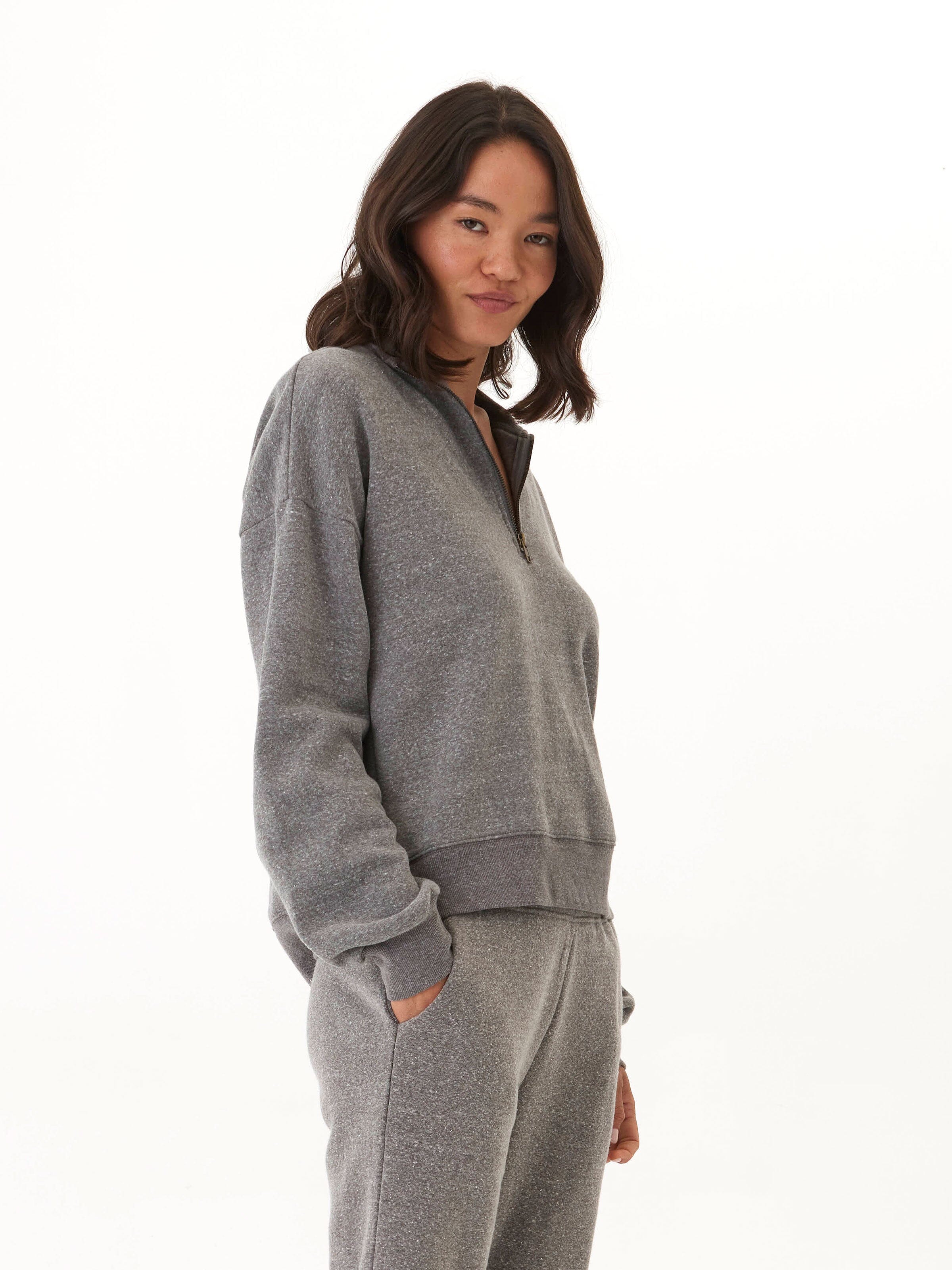Constance Triblend Fleece Half Zip Pullover for Cozy Layering