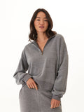 Constance Triblend Fleece Half Zip Pullover in a soft, cozy fabric with a half-zip neckline