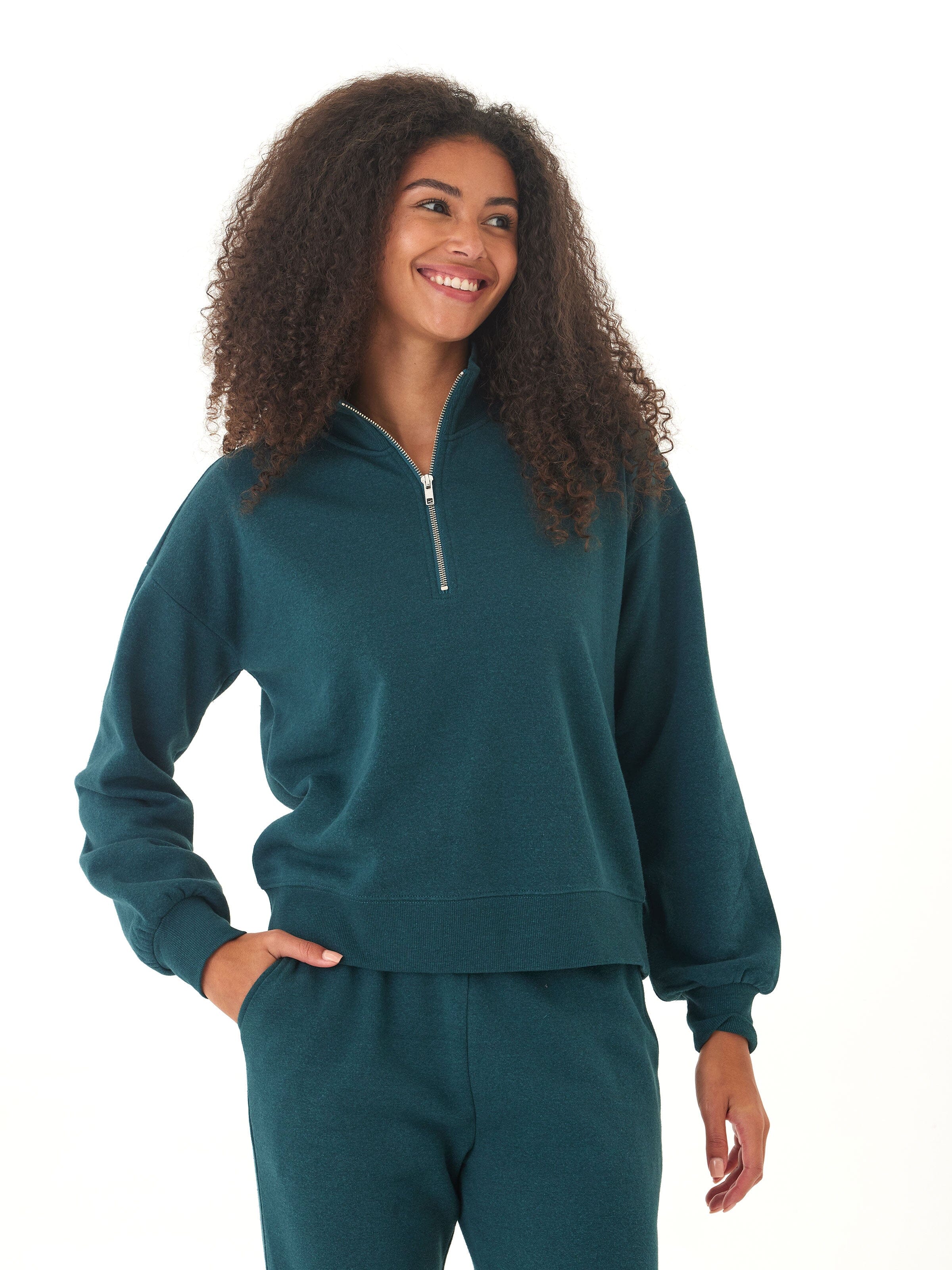 Constance Triblend Fleece Half Zip Pullover for Women