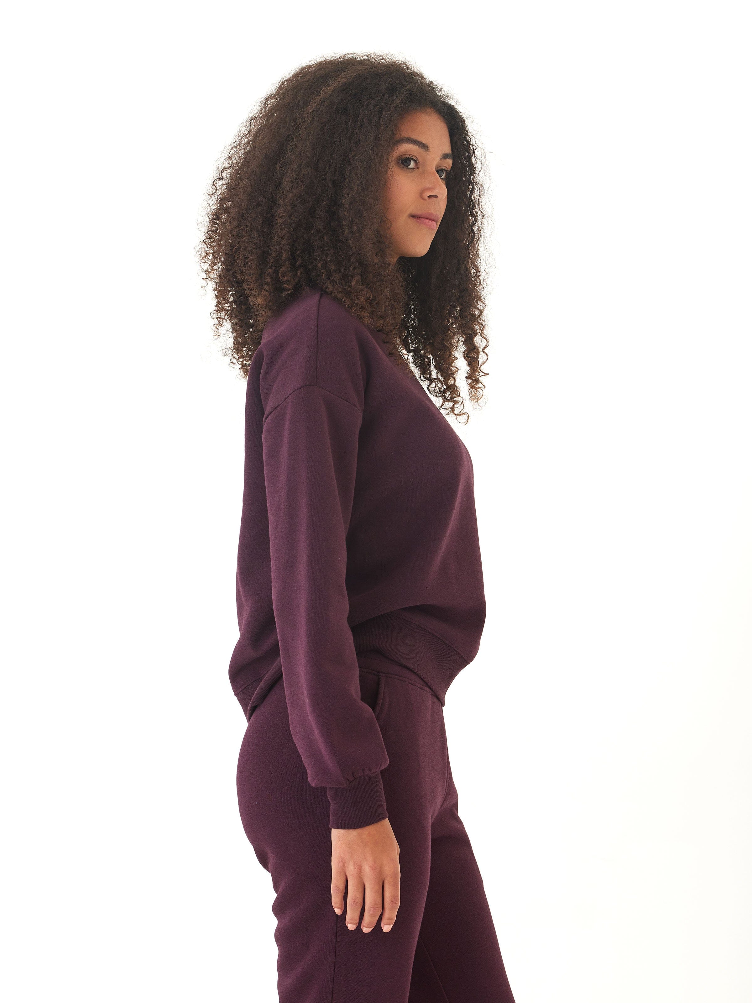 Women's Triblend Fleece Half Zip Pullover in Dark Purple