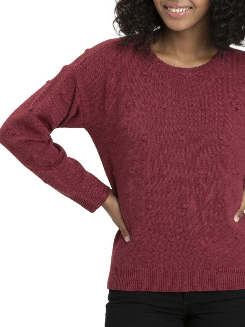 Maeve Cozy Textured Pullover in organic cotton with detailed dot texture