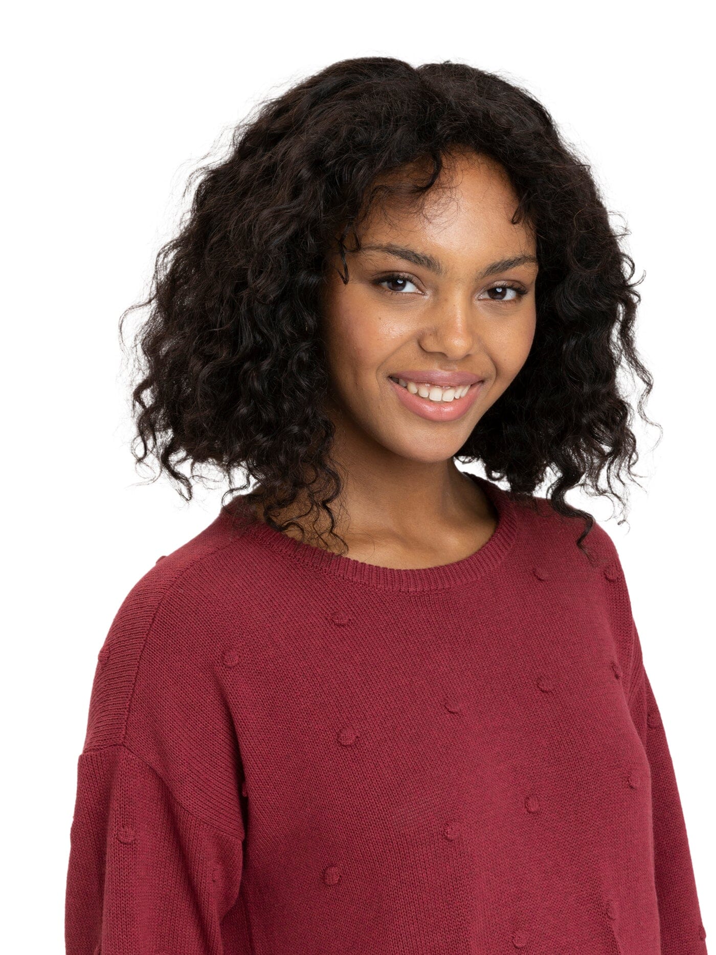 Maeve Cozy Textured Pullover with Dot Detail