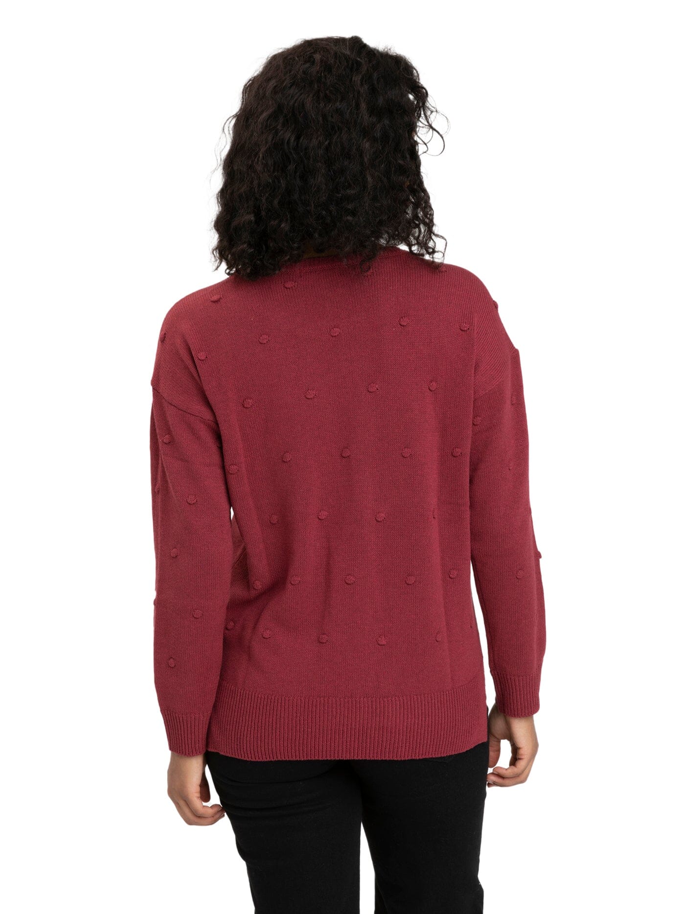 Maeve Cozy Textured Pullover with Dot Detail