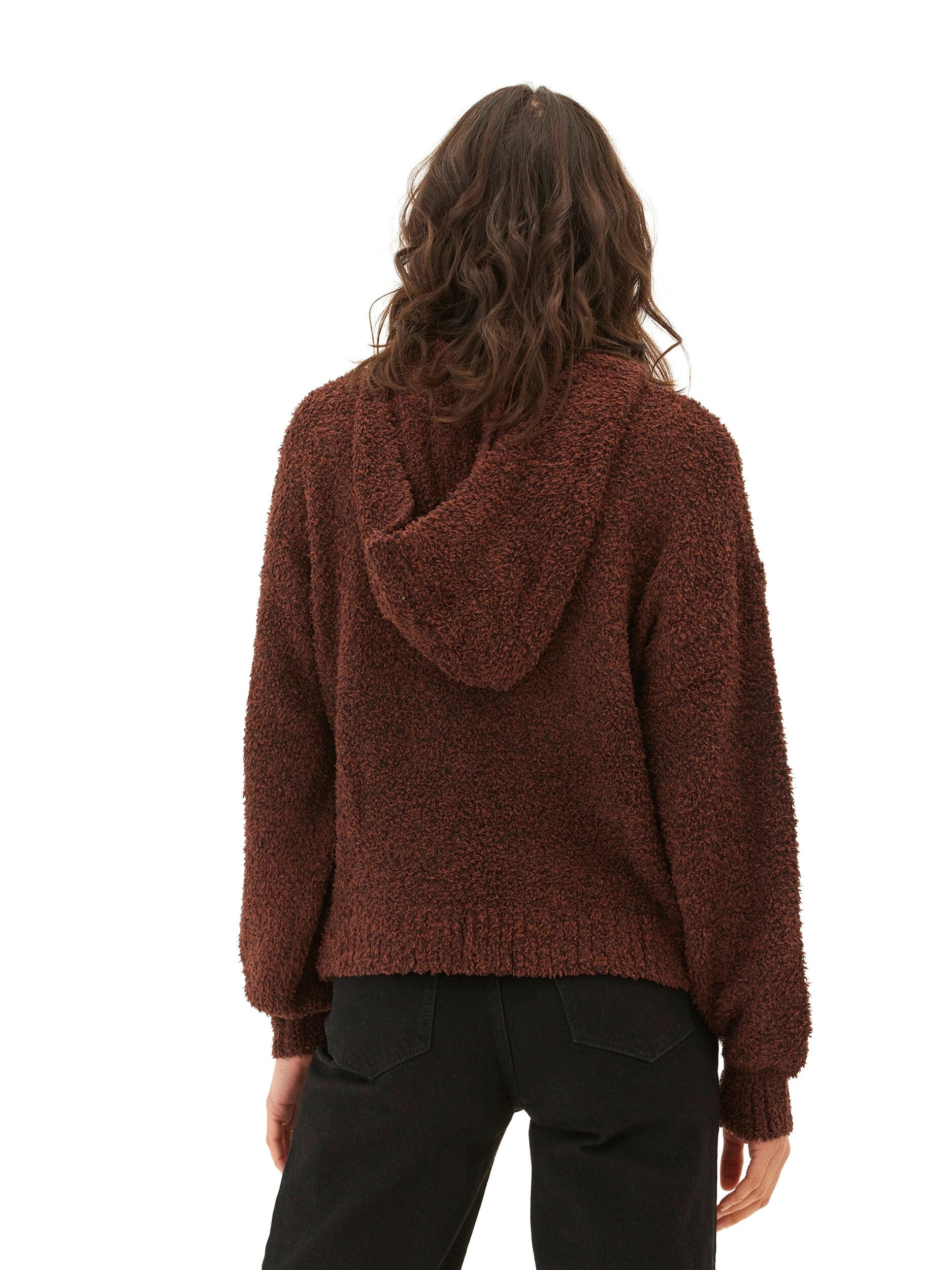 Tanisha Boucle Henley Hoodie with Button Accents - Cozy Layer