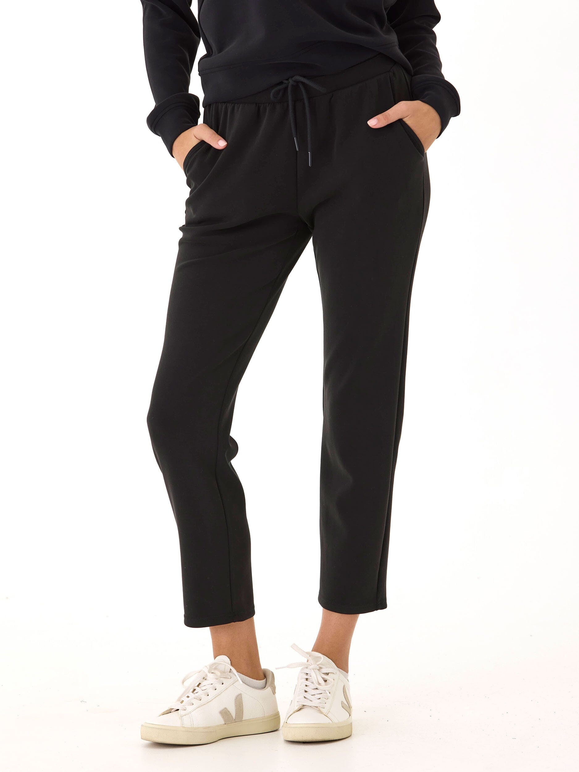 Dannie Sueded Modal Knit straight leg lounge pants with drawstring waist and pockets