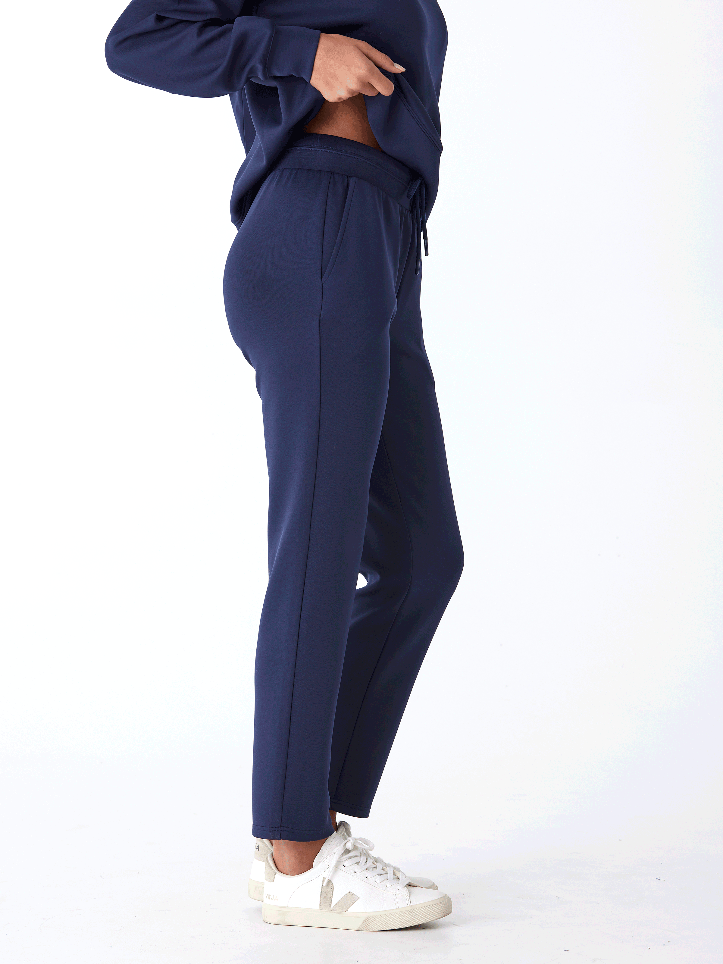 Dannie Sueded Modal Knit Pant: Relaxed Fit Ankle Length Loungewear