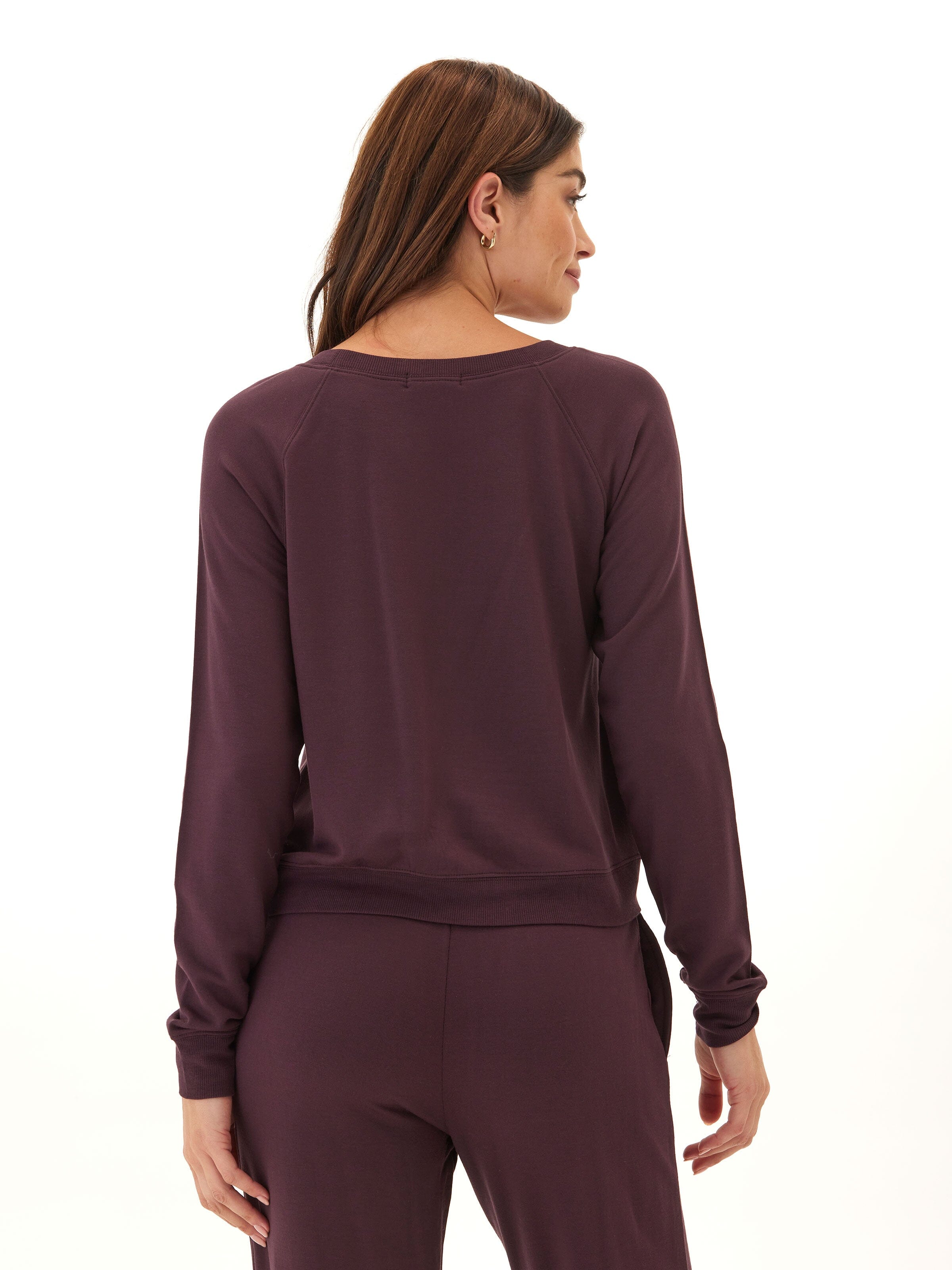 Feather Fleece Raglan Pullover: Soft Relaxed Fit Crewneck Sweater
