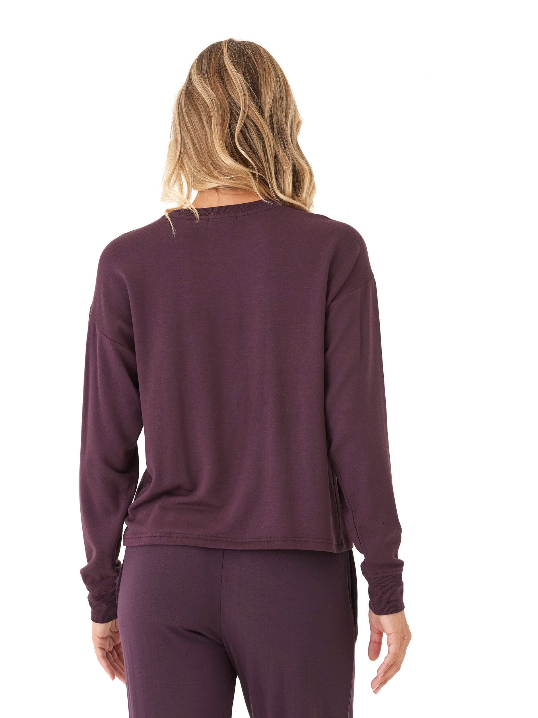 Darby Feather Fleece Panel Pullover: Soft Long Sleeve Sweater