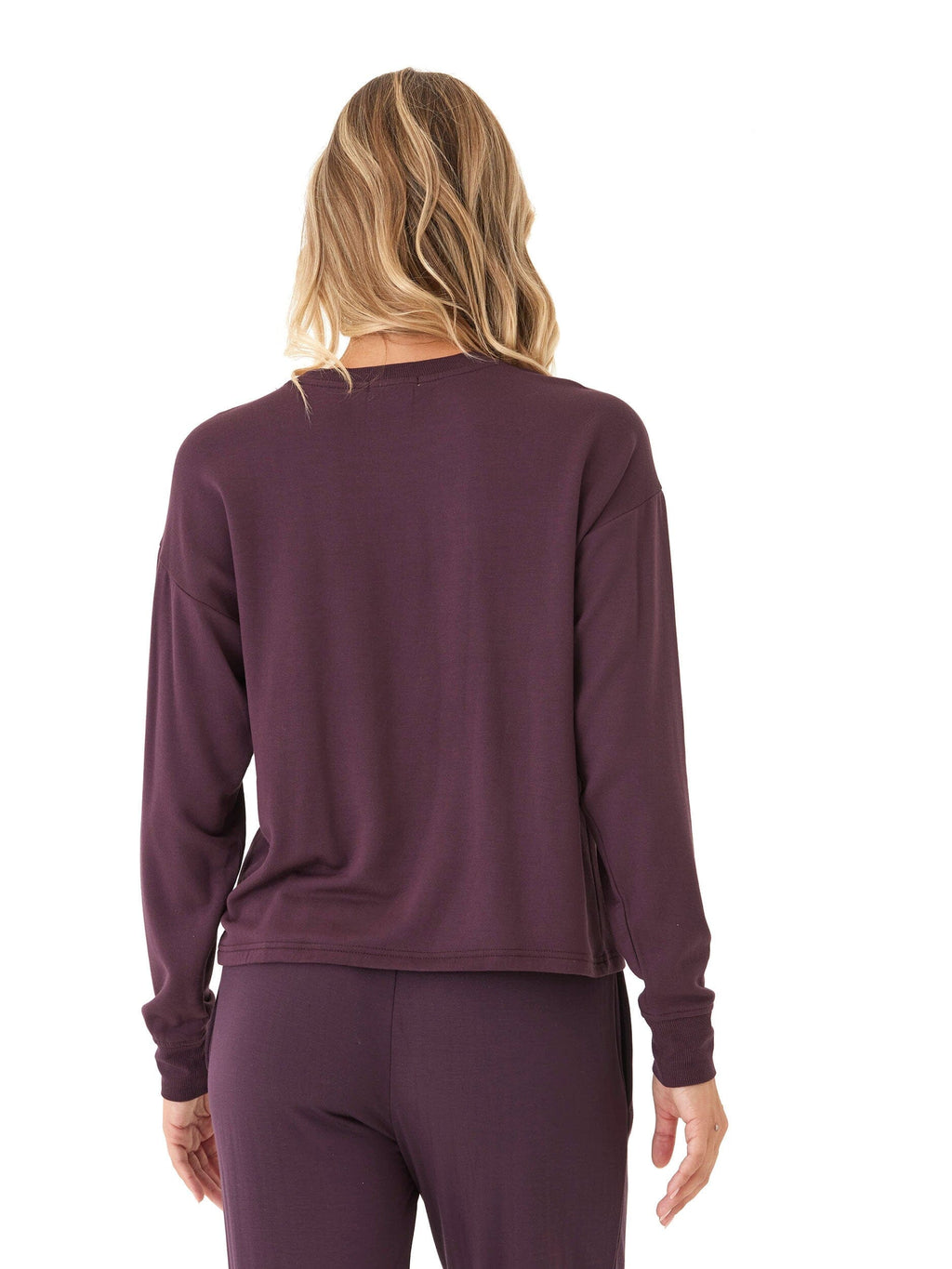 Darby Feather Fleece Panel Pullover: Soft Long Sleeve Sweater