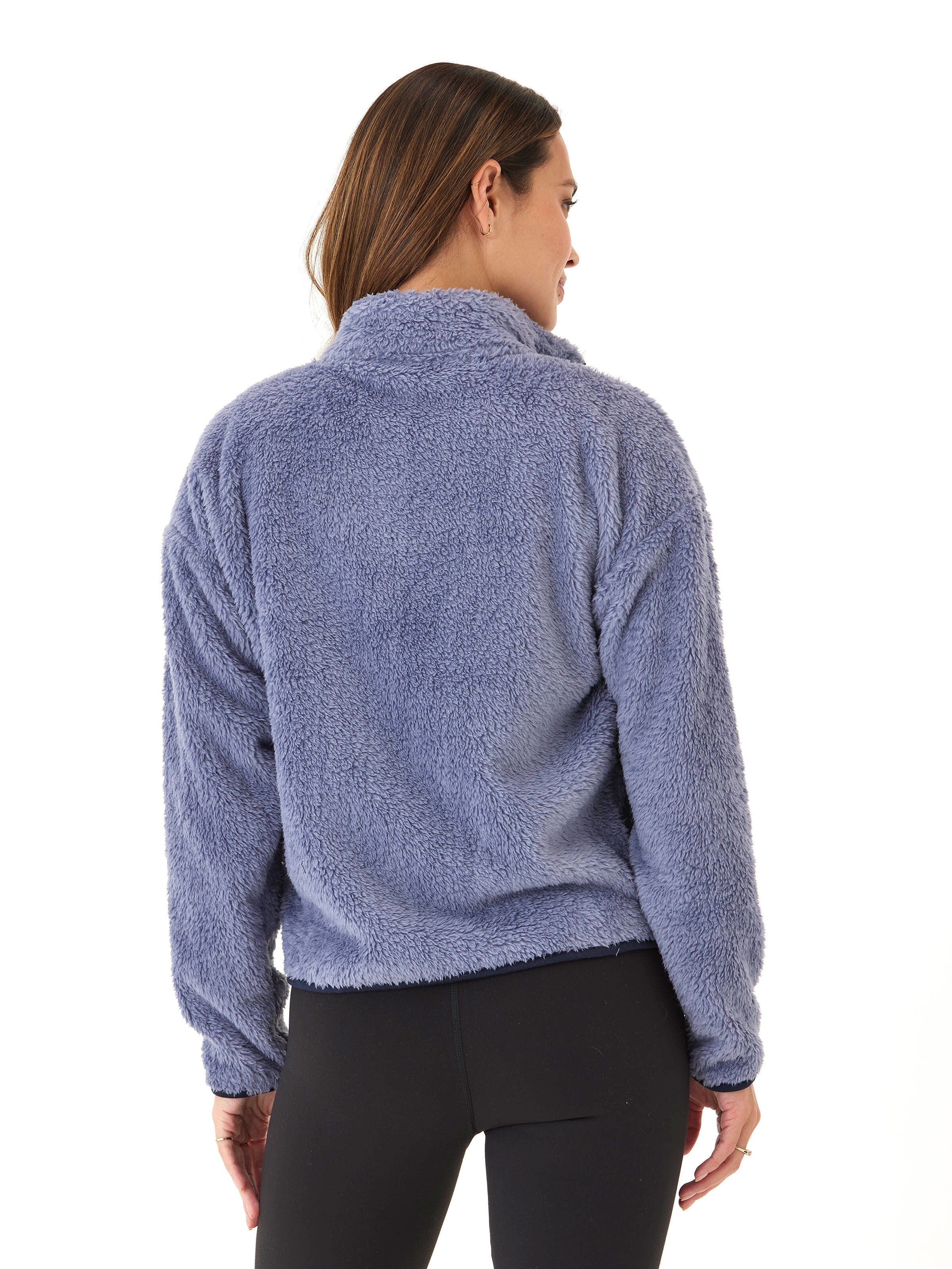 Millee Sherpa Full-Zip Contrast Jacket - Sporty Relaxed Fit
