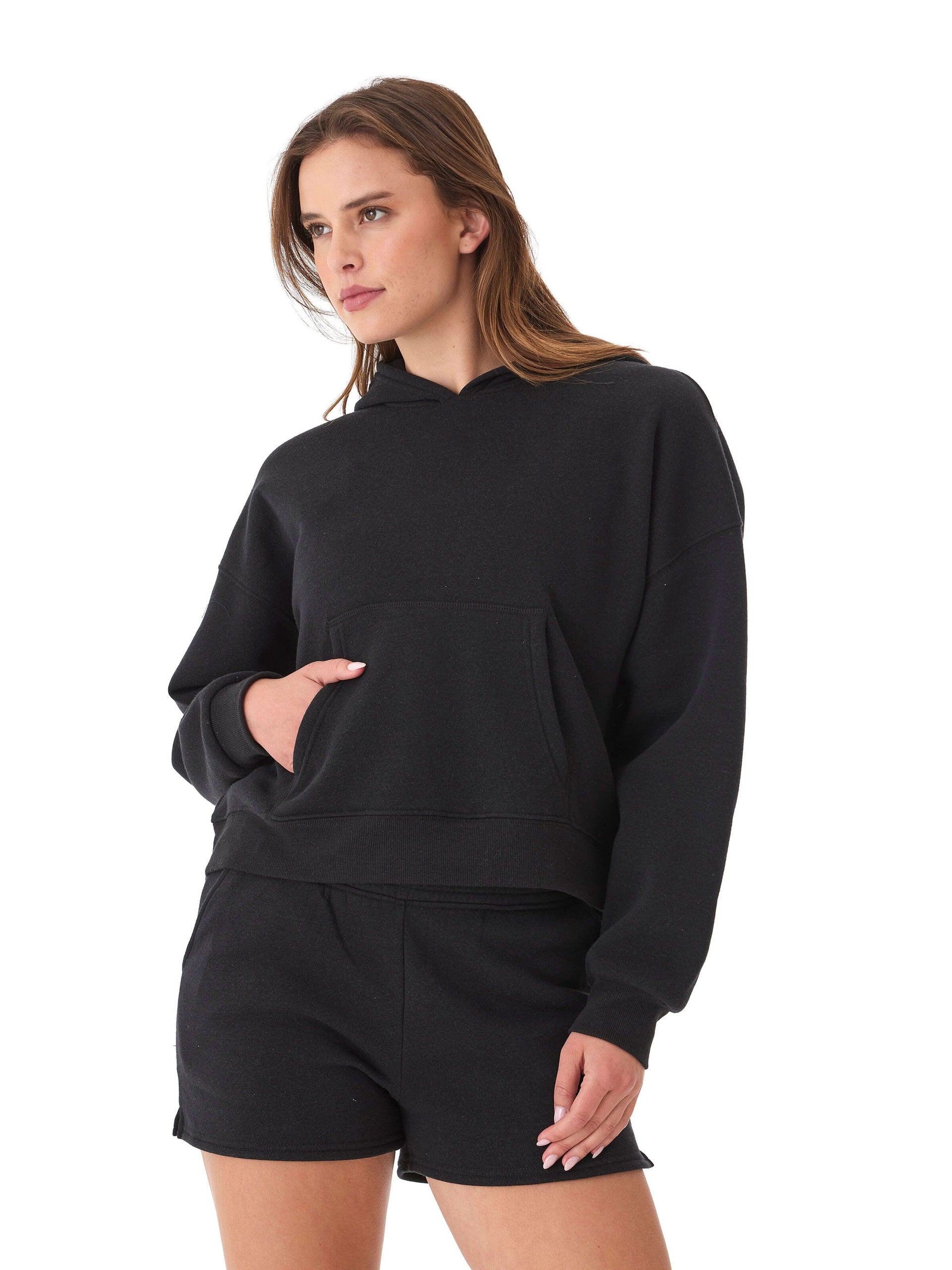Women's Black Triblend Fleece Pullover Hoodie