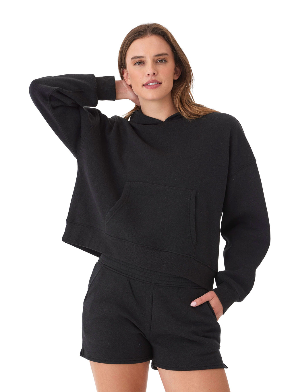 Women's Black Triblend Fleece Pullover Hoodie