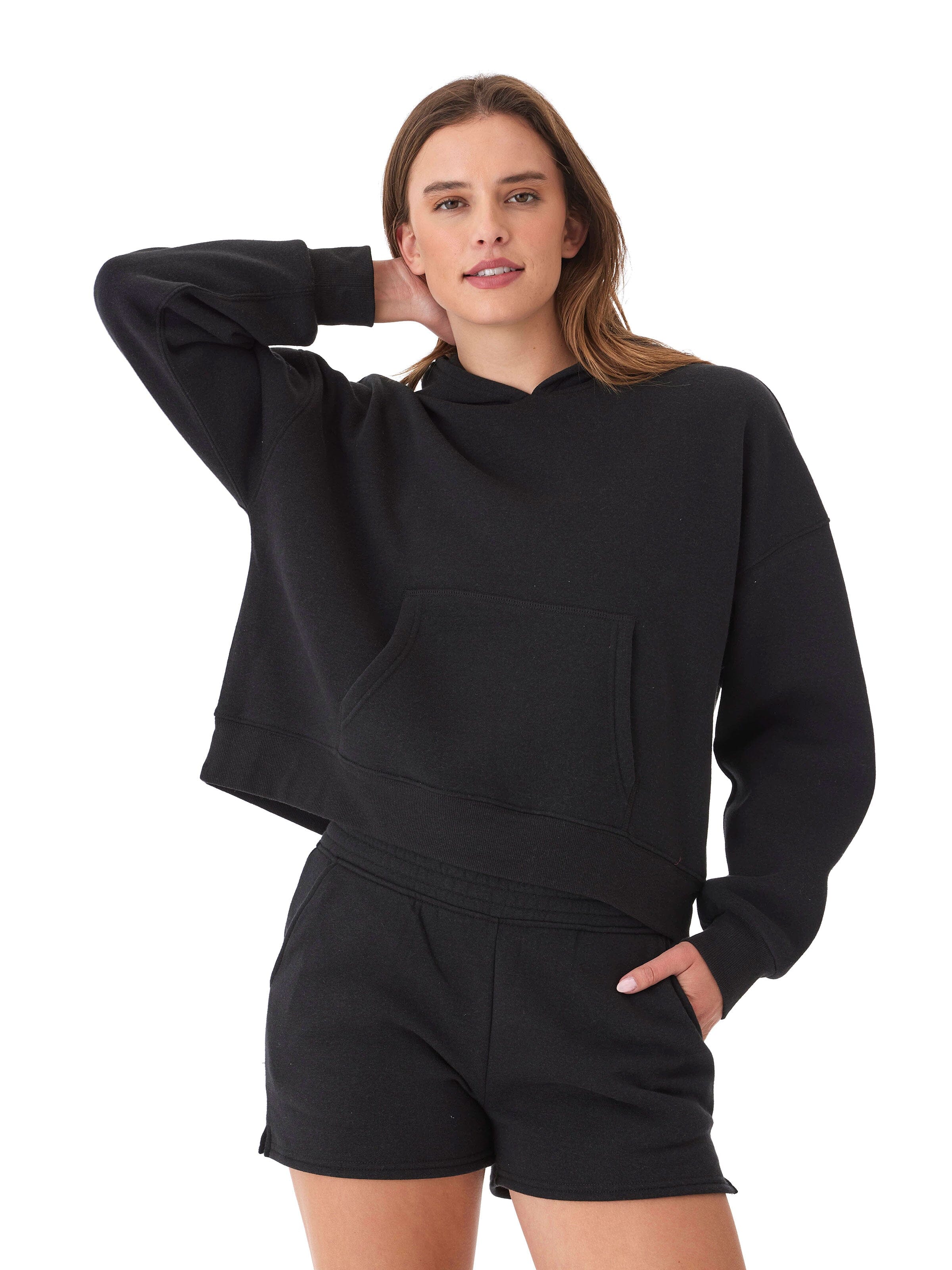 Women's Black Triblend Fleece Pullover Hoodie