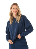 Marcellina triblend fleece pullover hoodie in a soft, structured fit
