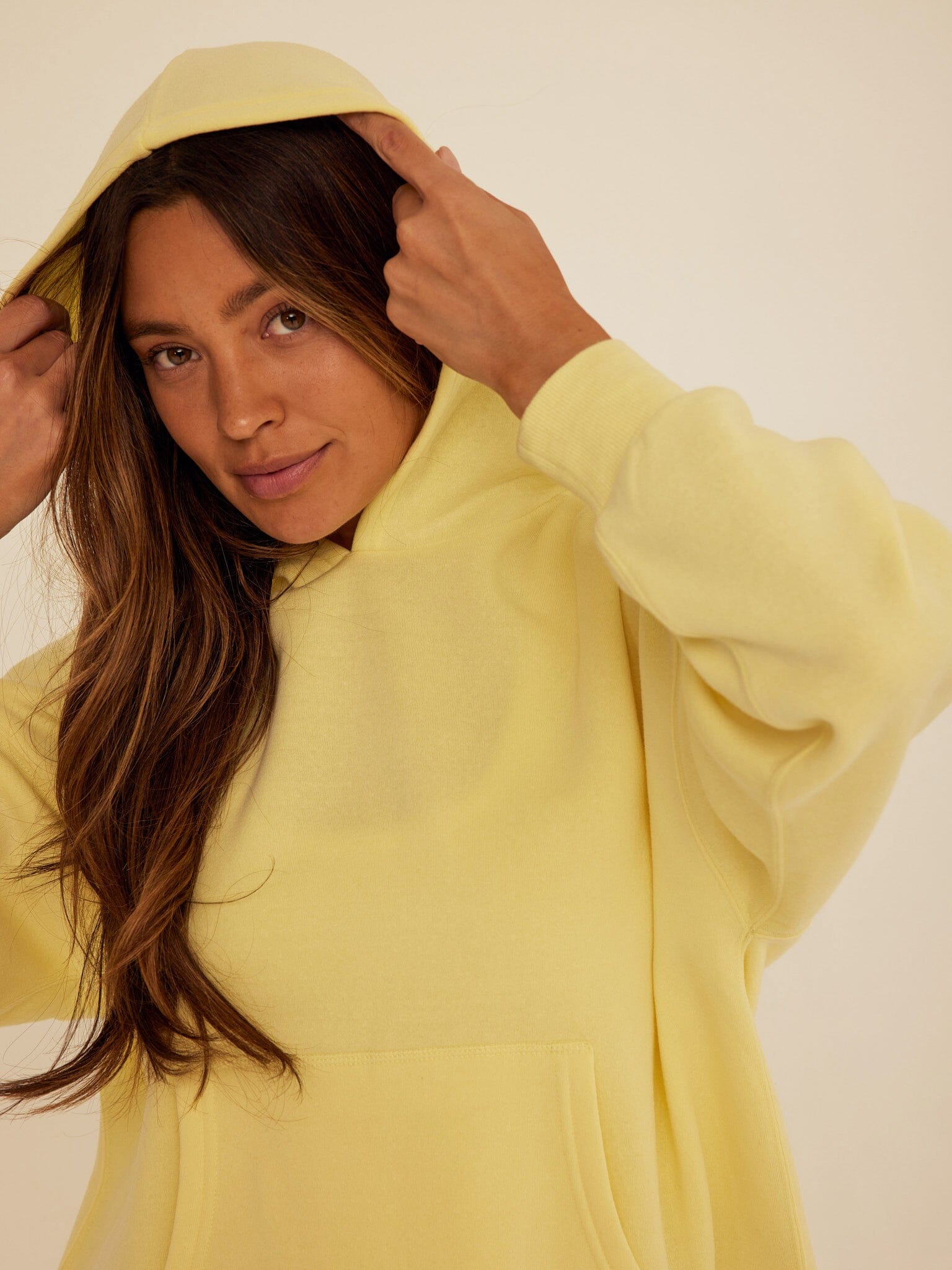 Close-up view of the Marcellina Triblend Fleece Pullover Hoodie 2.0 featuring a soft, cozy texture.