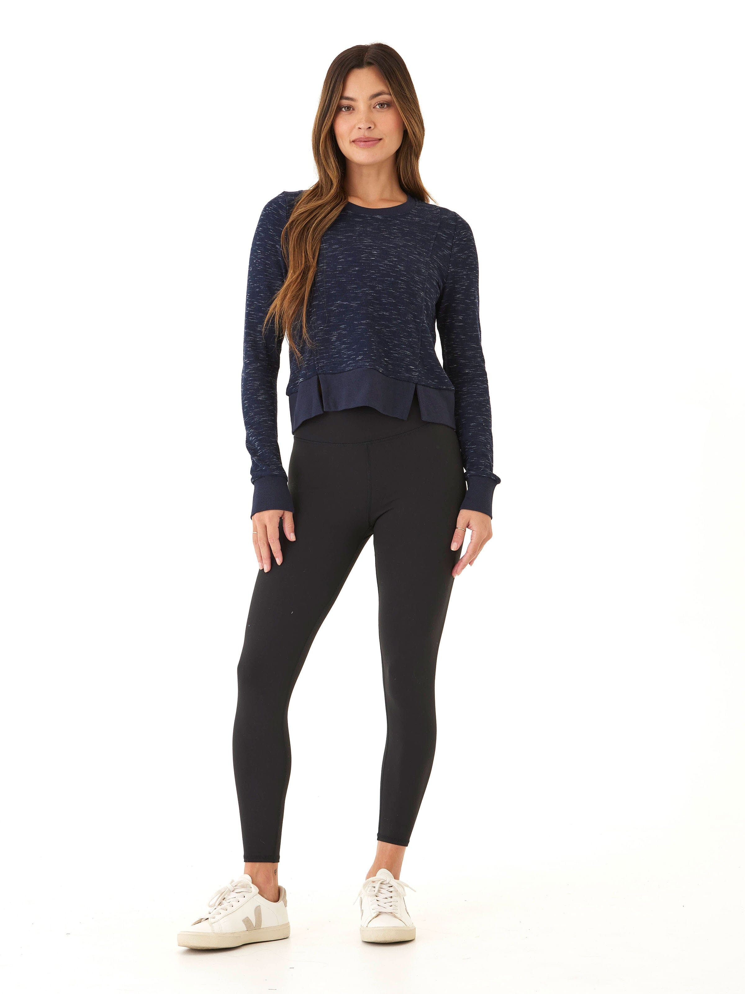 Rhythm Slub Step-Hem Pullover - Comfortable Long Sleeve Sweater