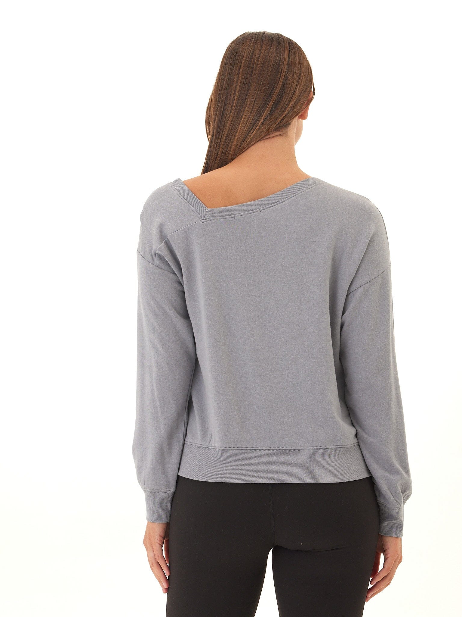 Merida Feather Fleece Asymmetrical Pullover in Grey