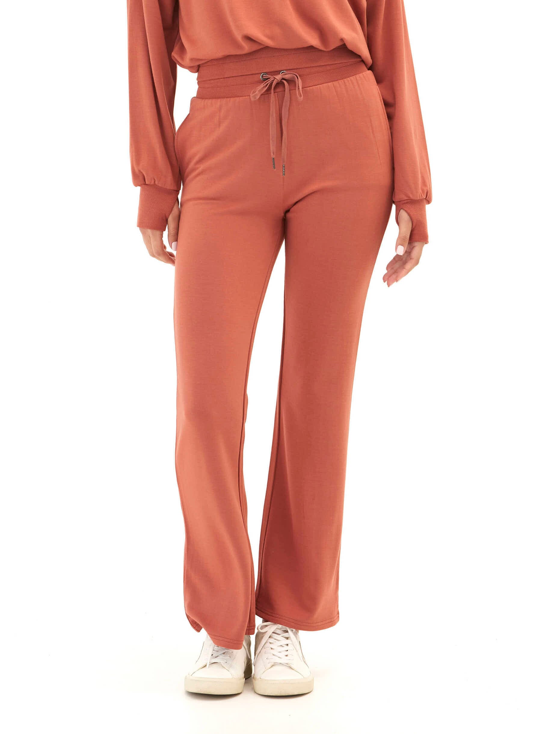 Feather Fleece Flare Hem Pant - Buttery Soft High-Waisted Loungewear