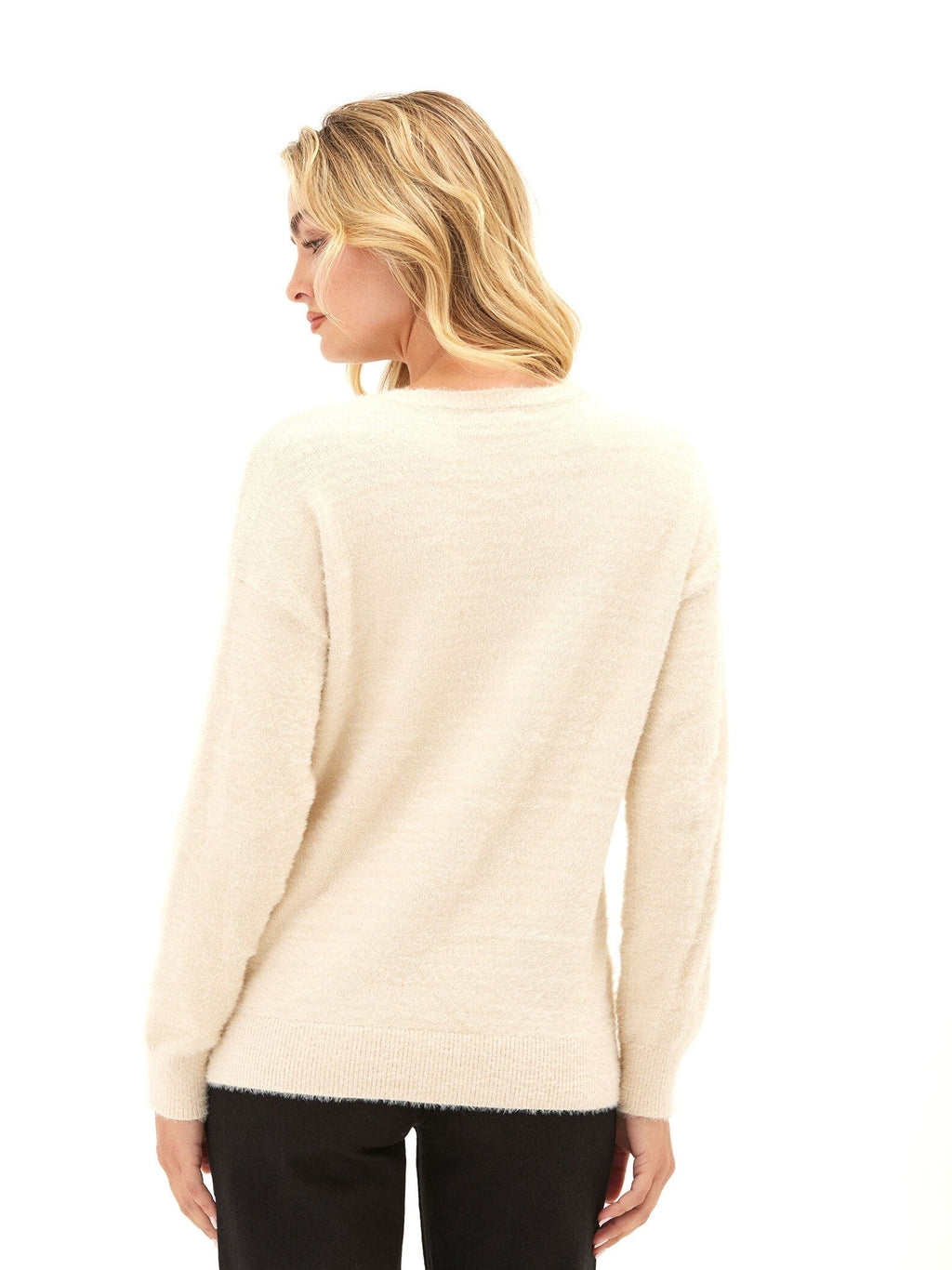 Fuzzy Knit Peace Graphic Pullover
