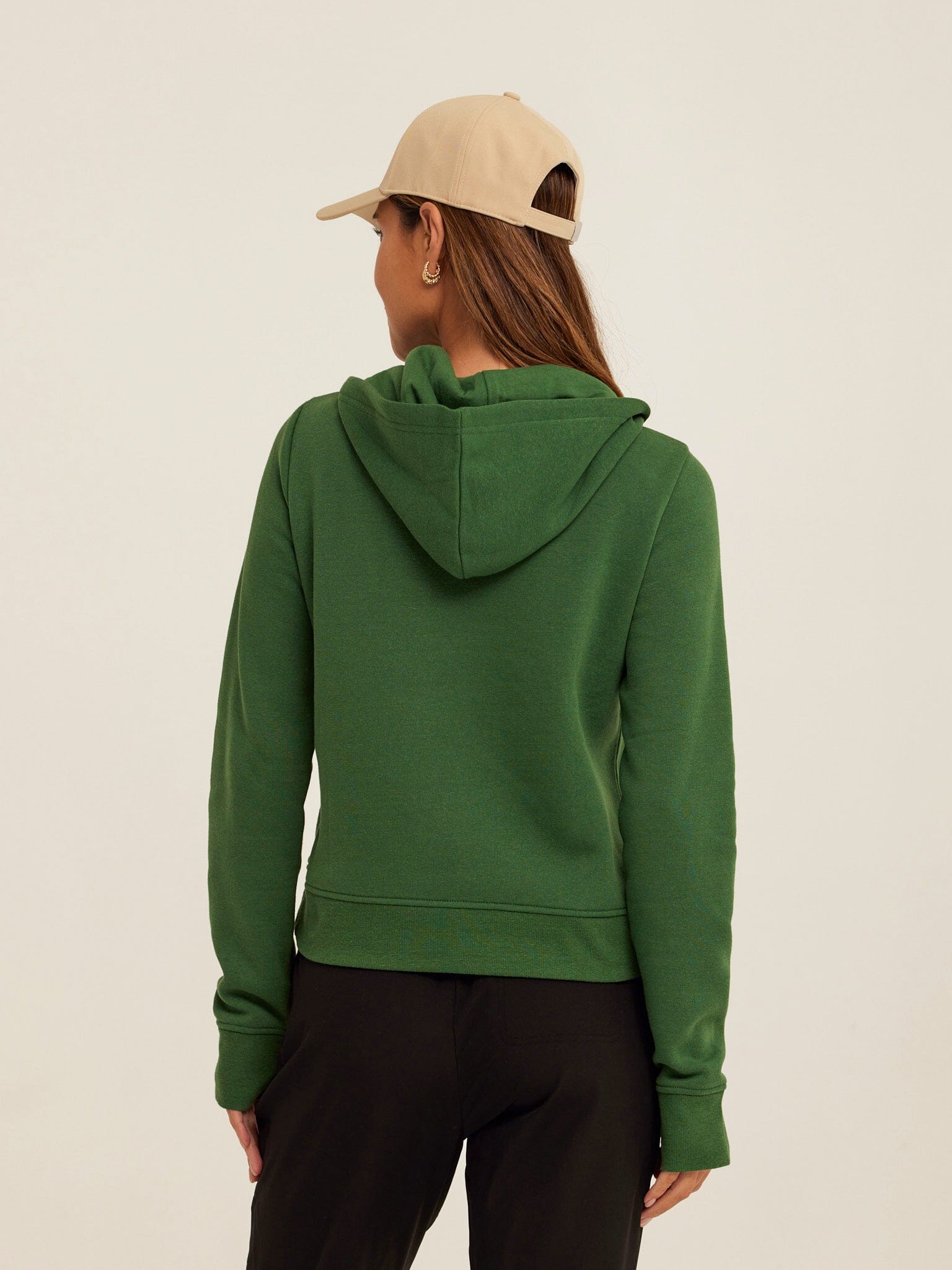 Triblend Fleece Quarter Zip Hoodie with Thumbholes and Pockets
