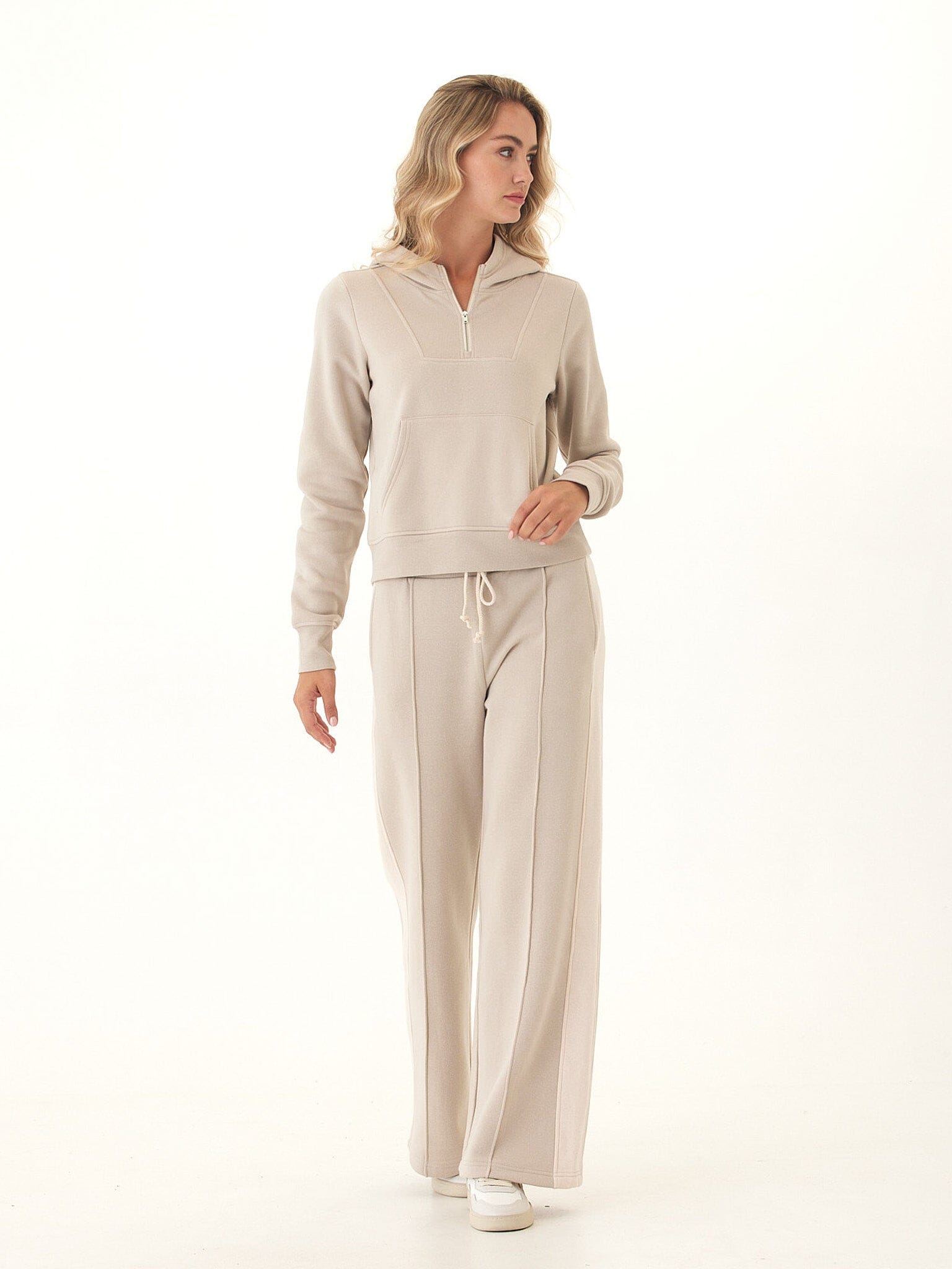 Tyra Triblend Fleece Quarter Zip Hoodie for Women