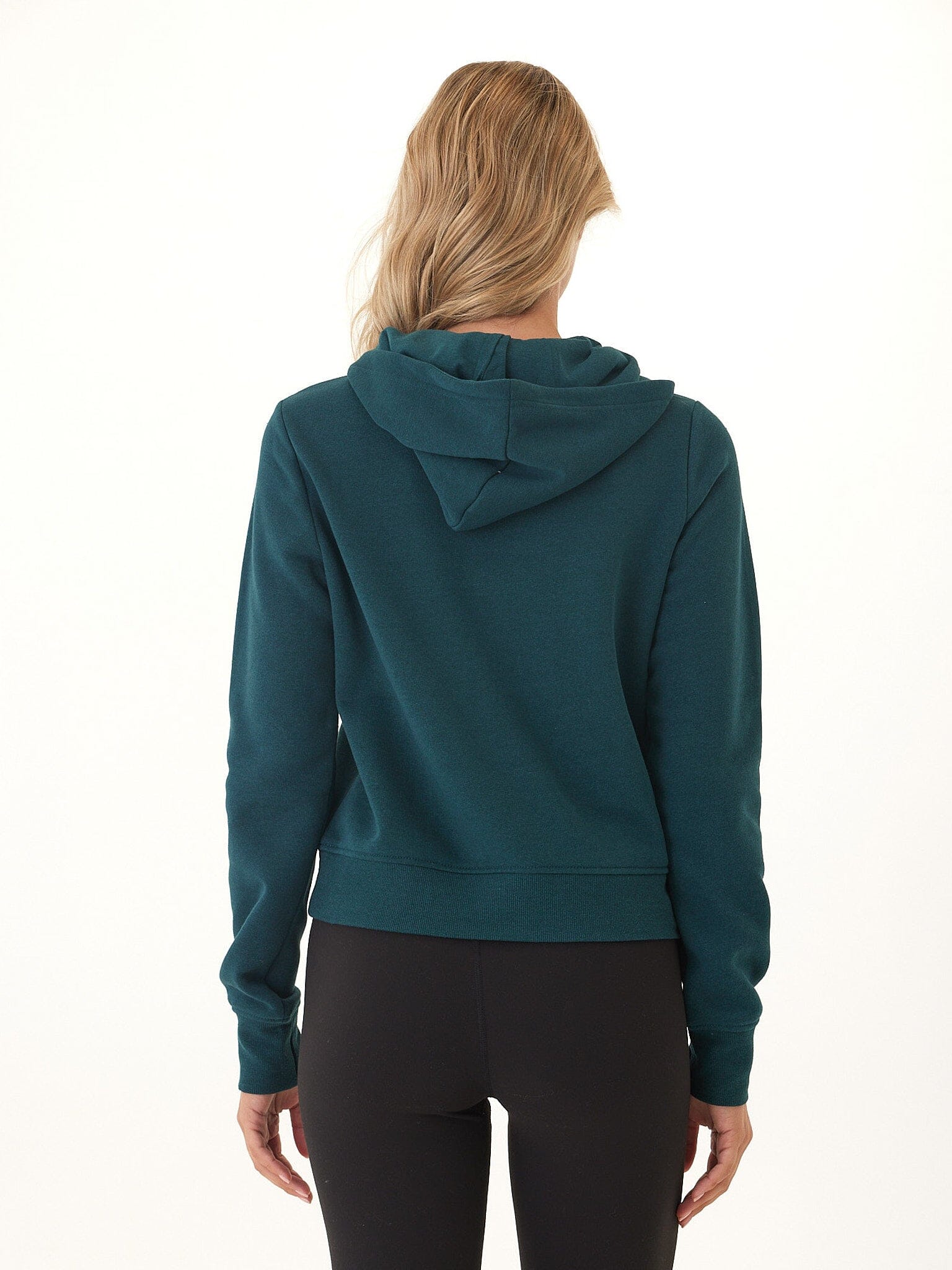 Tyra Triblend Fleece Quarter Zip Hoodie in Teal or Dark-Green