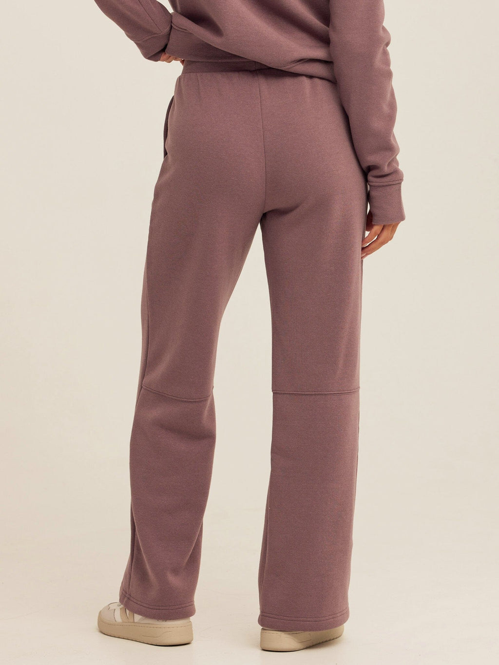 Triblend Fleece Flare Pant in Dusty Mauve High-Rise Athleisure