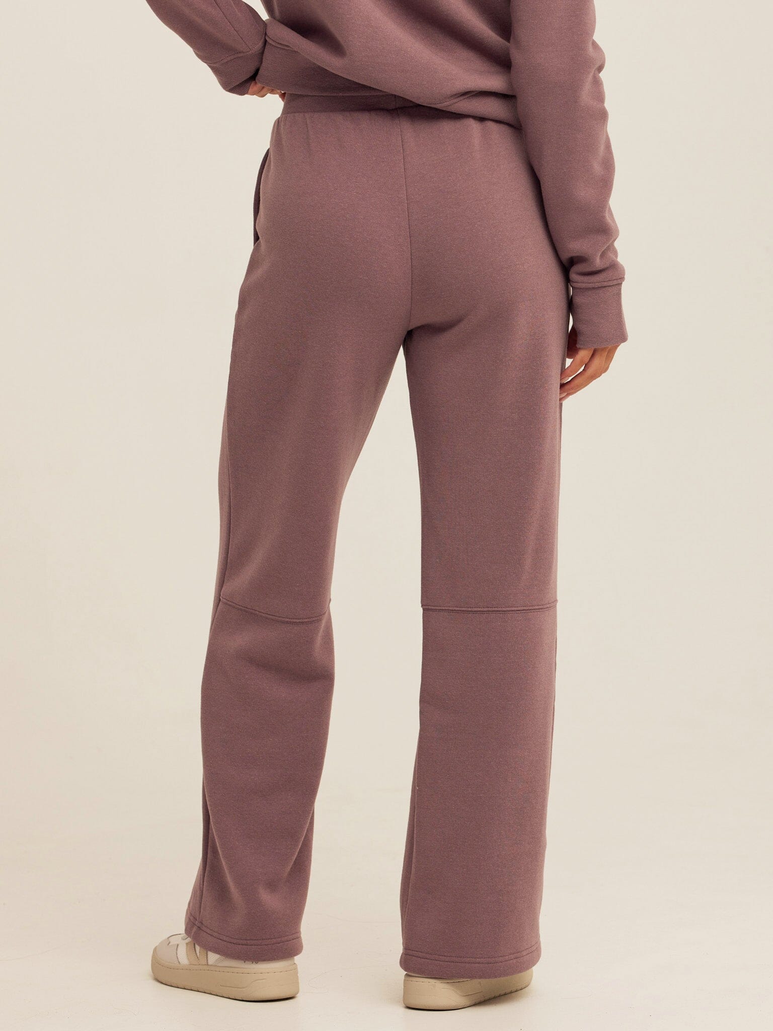 Triblend Fleece Flare Pant in Dusty Mauve High-Rise Athleisure