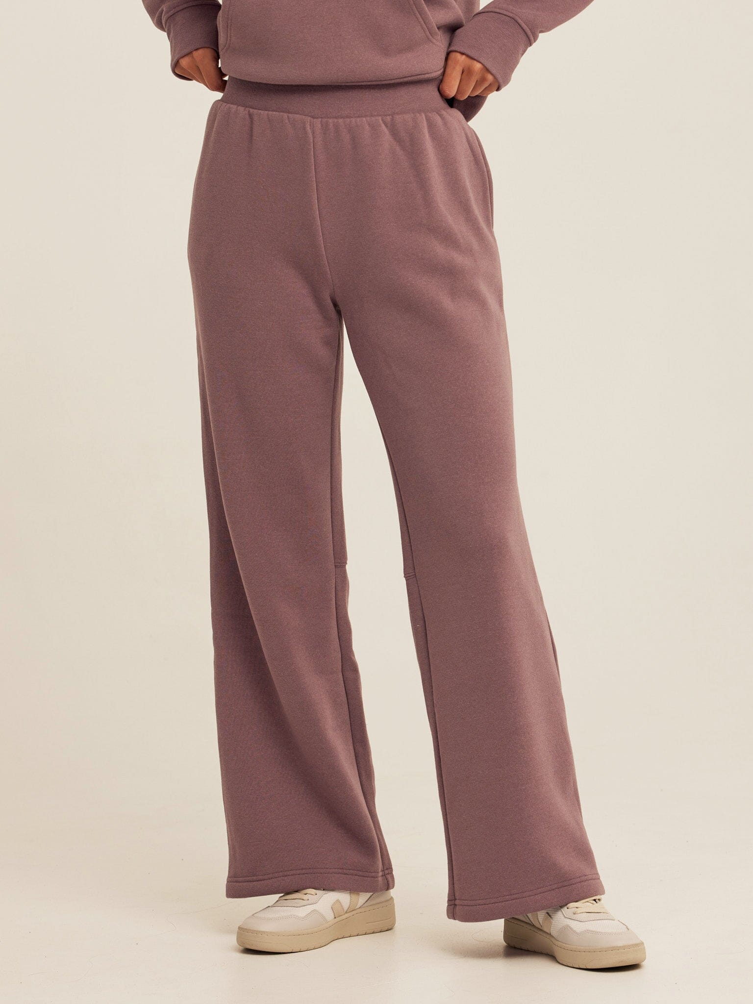 Triblend Fleece Flare Pant in Dusty Mauve High-Rise Athleisure