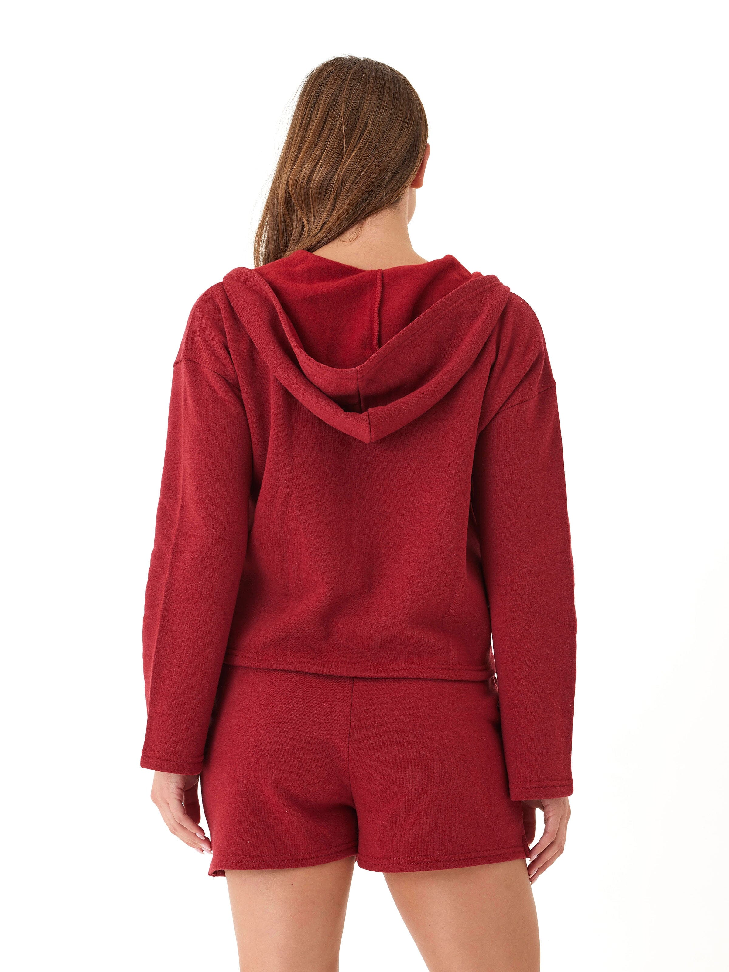 Raychelle Triblend Fleece Pocket Hoodie - Red