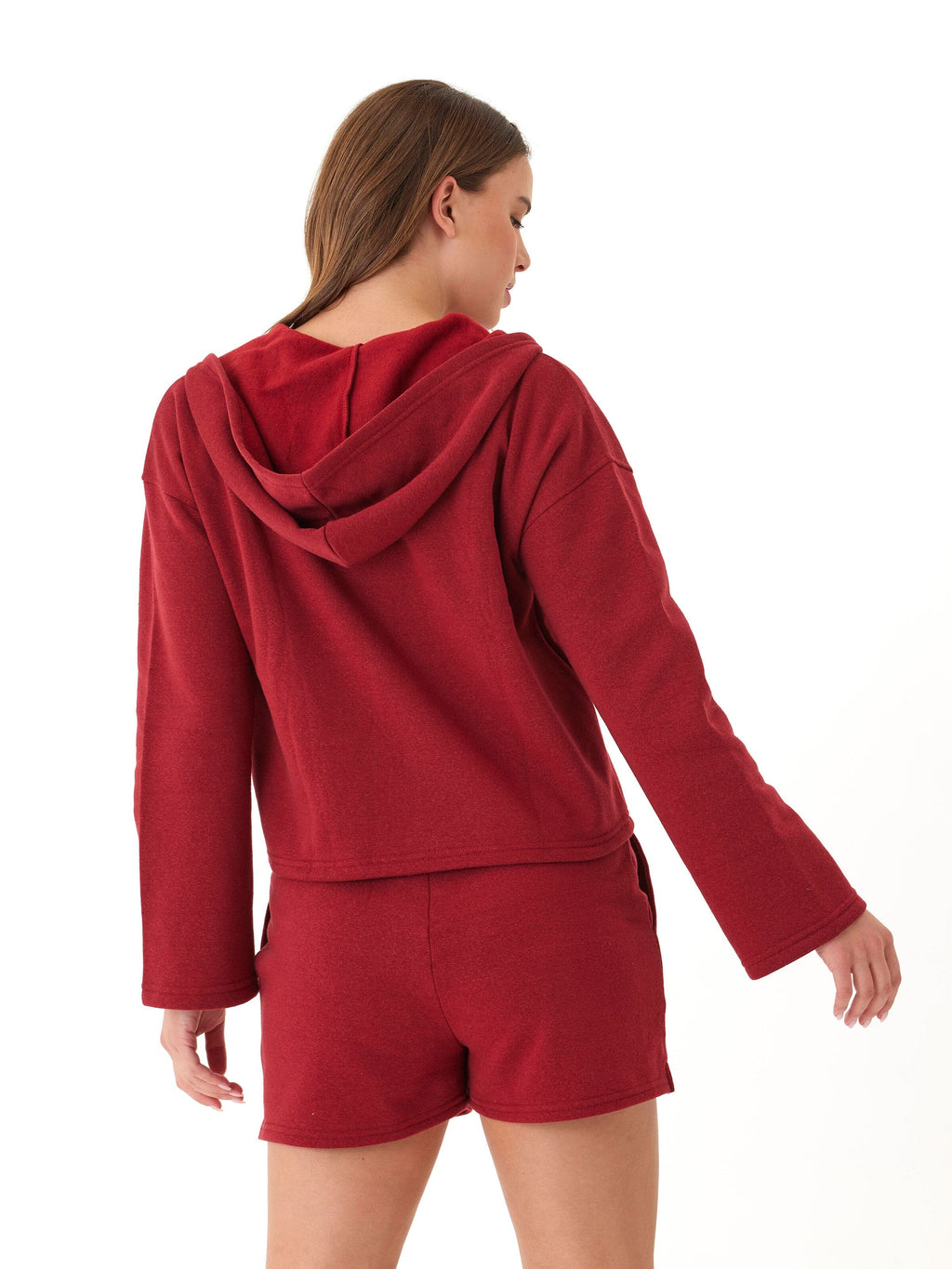 Raychelle Triblend Fleece Pocket Hoodie - Red