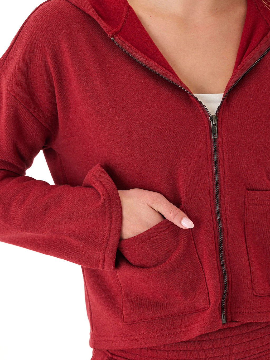 Raychelle Triblend Fleece Pocket Hoodie - Red