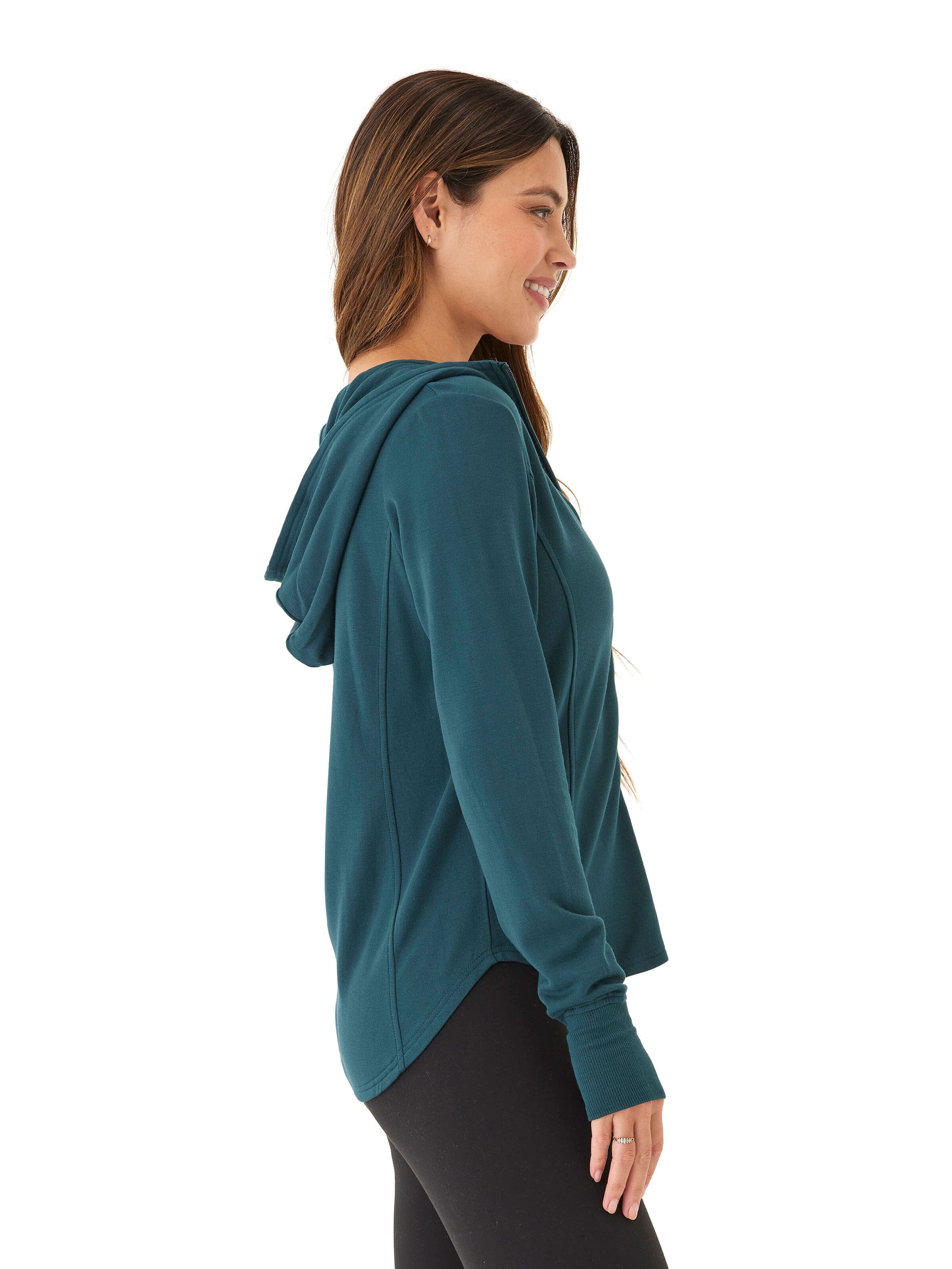 Ophelia Feather Fleece Zip Hoodie for Women - Sporty Athleisure