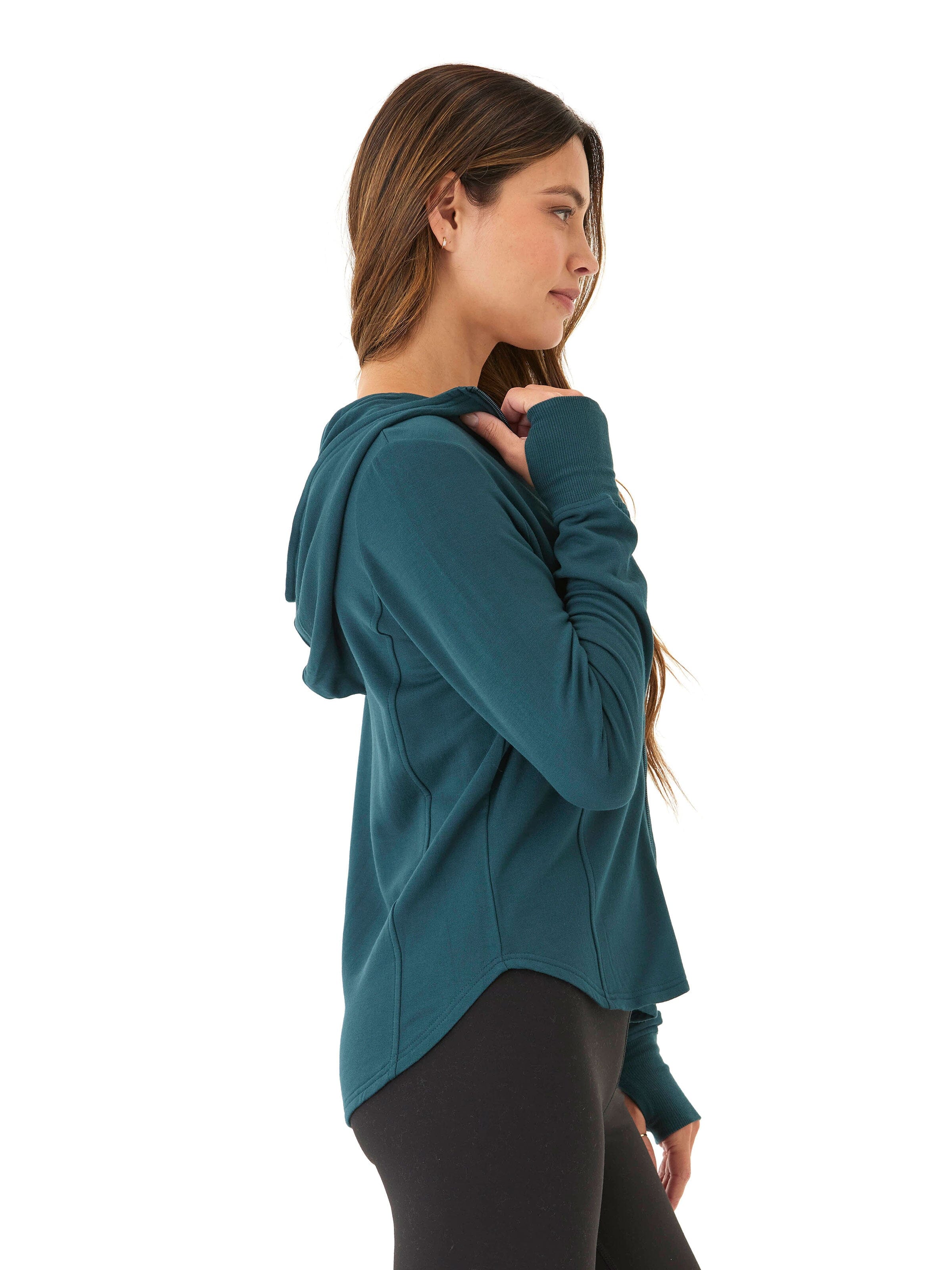 Ophelia Feather Fleece Zip Hoodie for Women - Sporty Athleisure