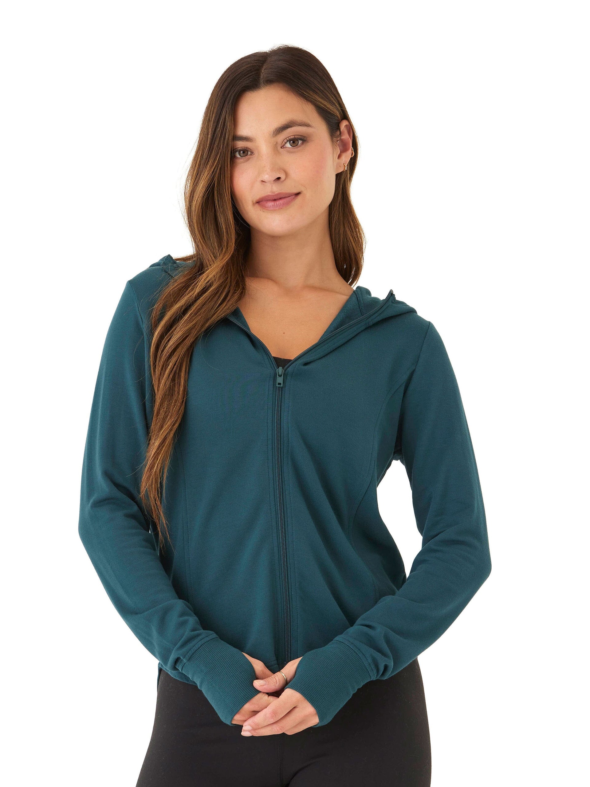 Ophelia Feather Fleece Zip Hoodie for Women - Sporty Athleisure