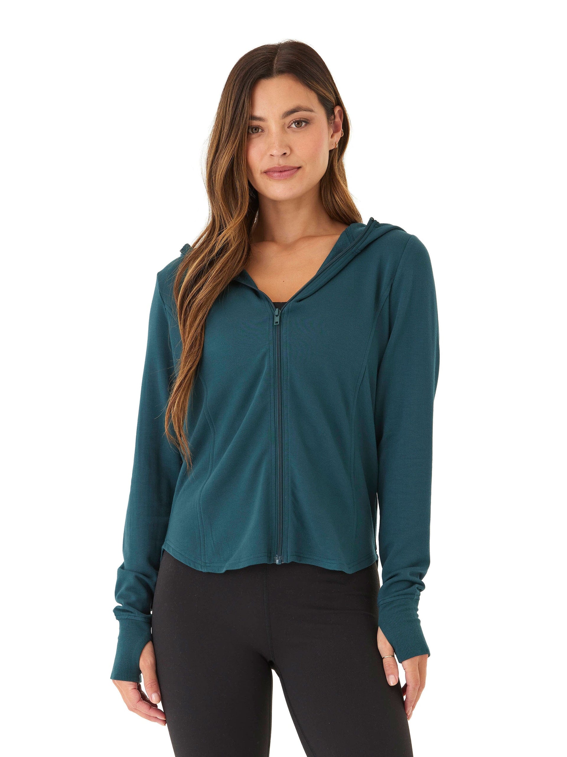 Ophelia Feather Fleece Zip Hoodie for Women - Sporty Athleisure