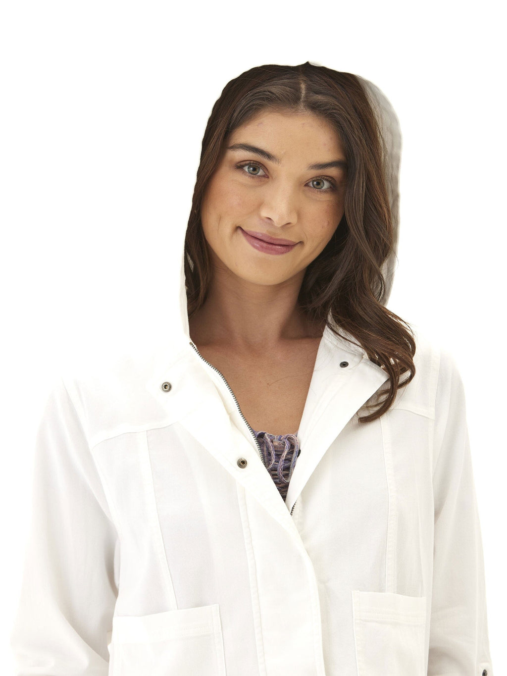 Stretch Twill Hooded Utility Jacket in Modern Slim Fit