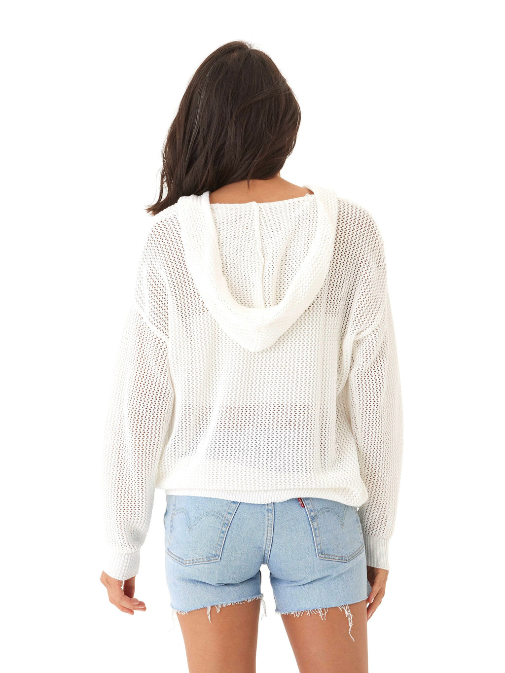 Laurel Beach Knit Pullover Hoodie: Lightweight Organic Cotton