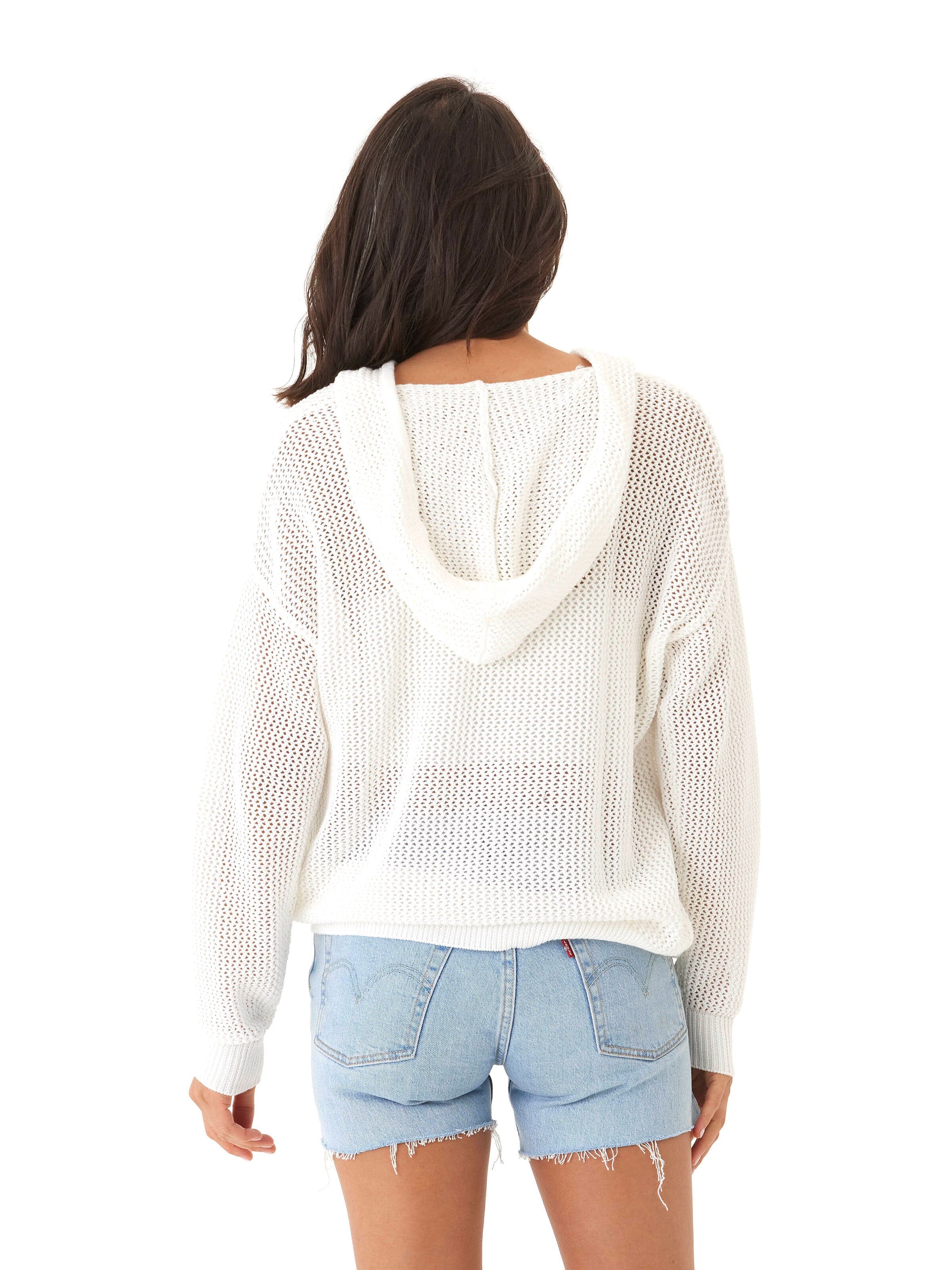 Laurel Beach Knit Pullover Hoodie: Lightweight Organic Cotton