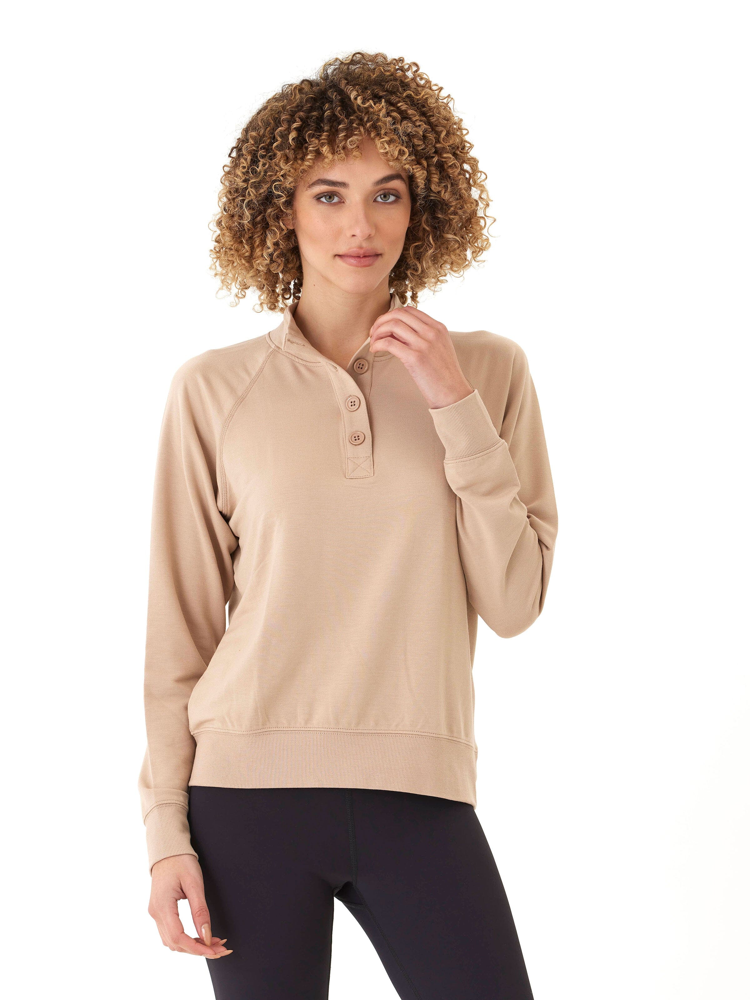 Candace Modal Terry Raglan Pullover - Cozy Lightweight Layer