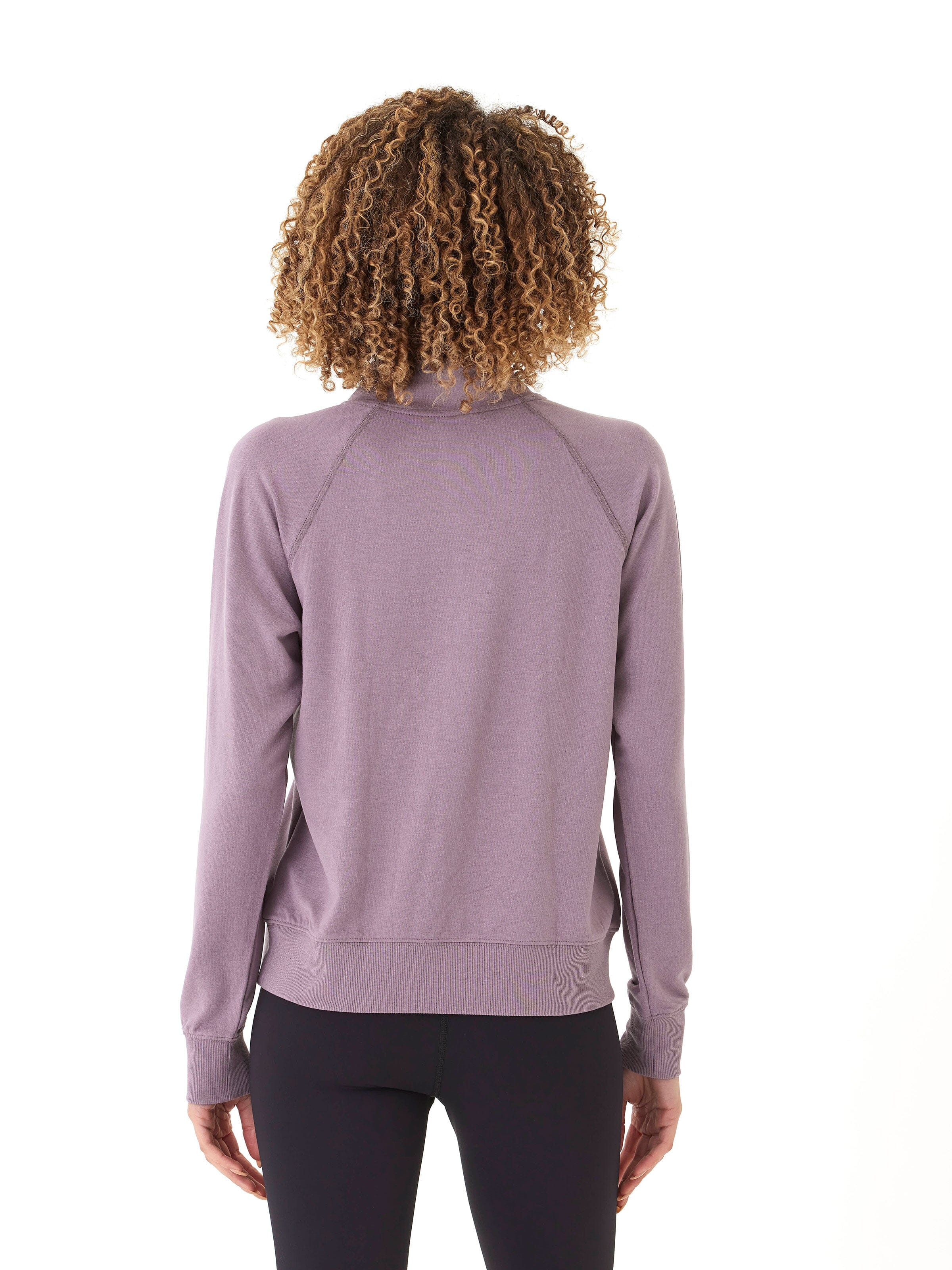 Women's Candace Modal Terry Raglan Pullover in Dusty-Purple