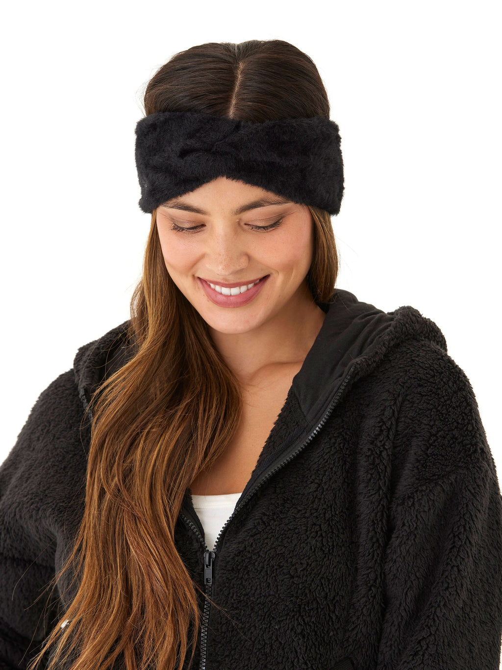 Fuzzy Knit Headband with Twist Detail - Cozy Winter Hair Accessory