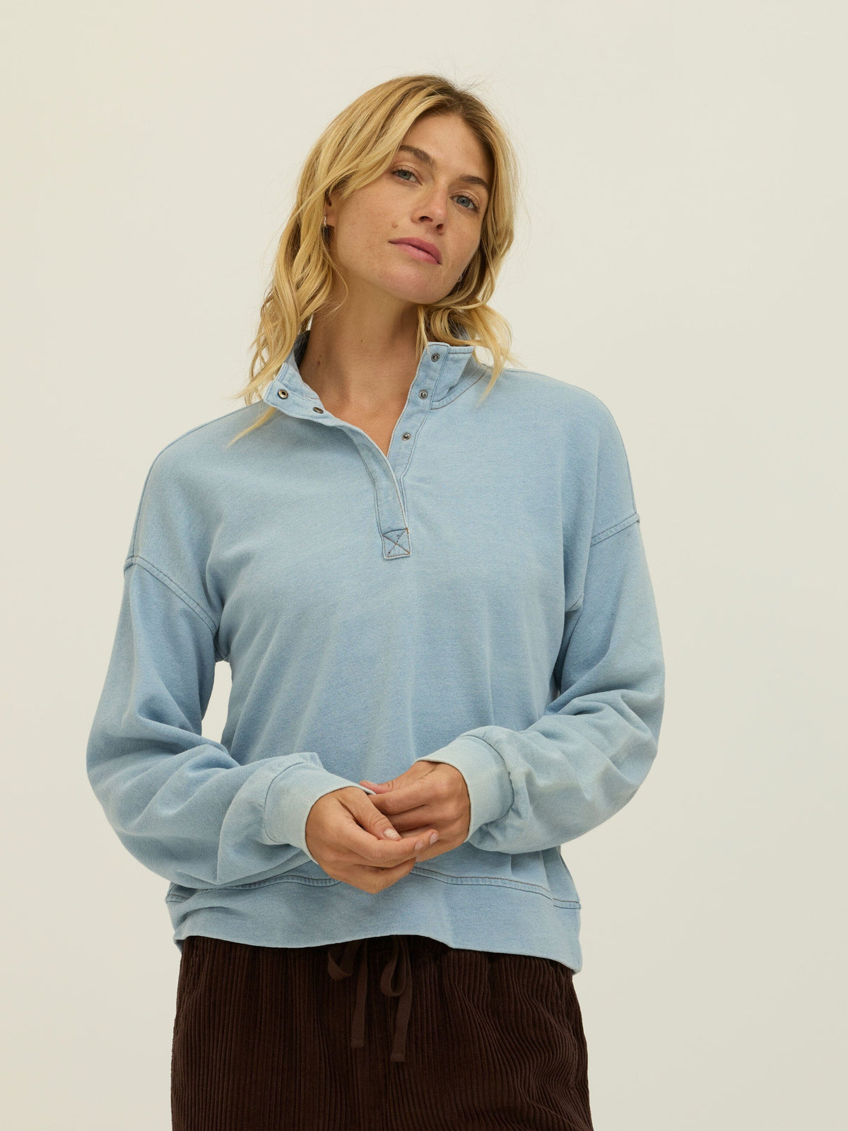 Grace Denim Terry Pullover