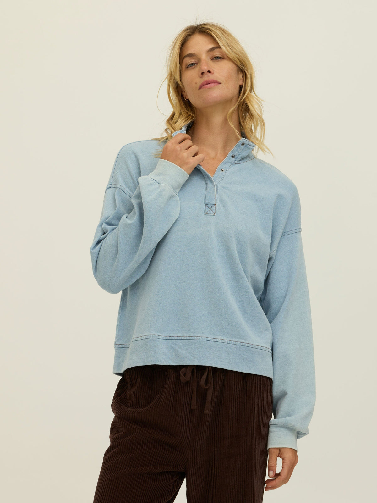 Grace Denim Terry Pullover