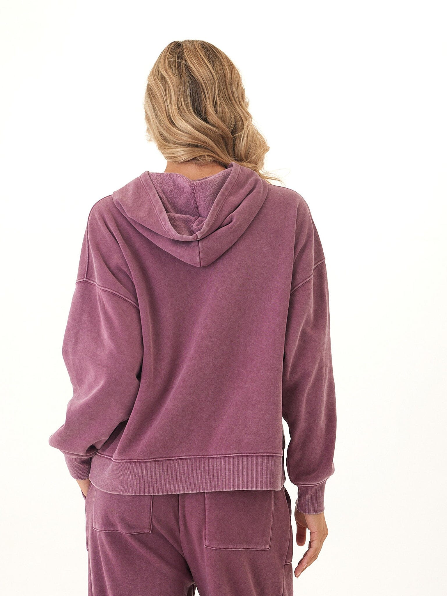 Marcellina Mineral Wash CVC Fleece Pullover Hoodie
