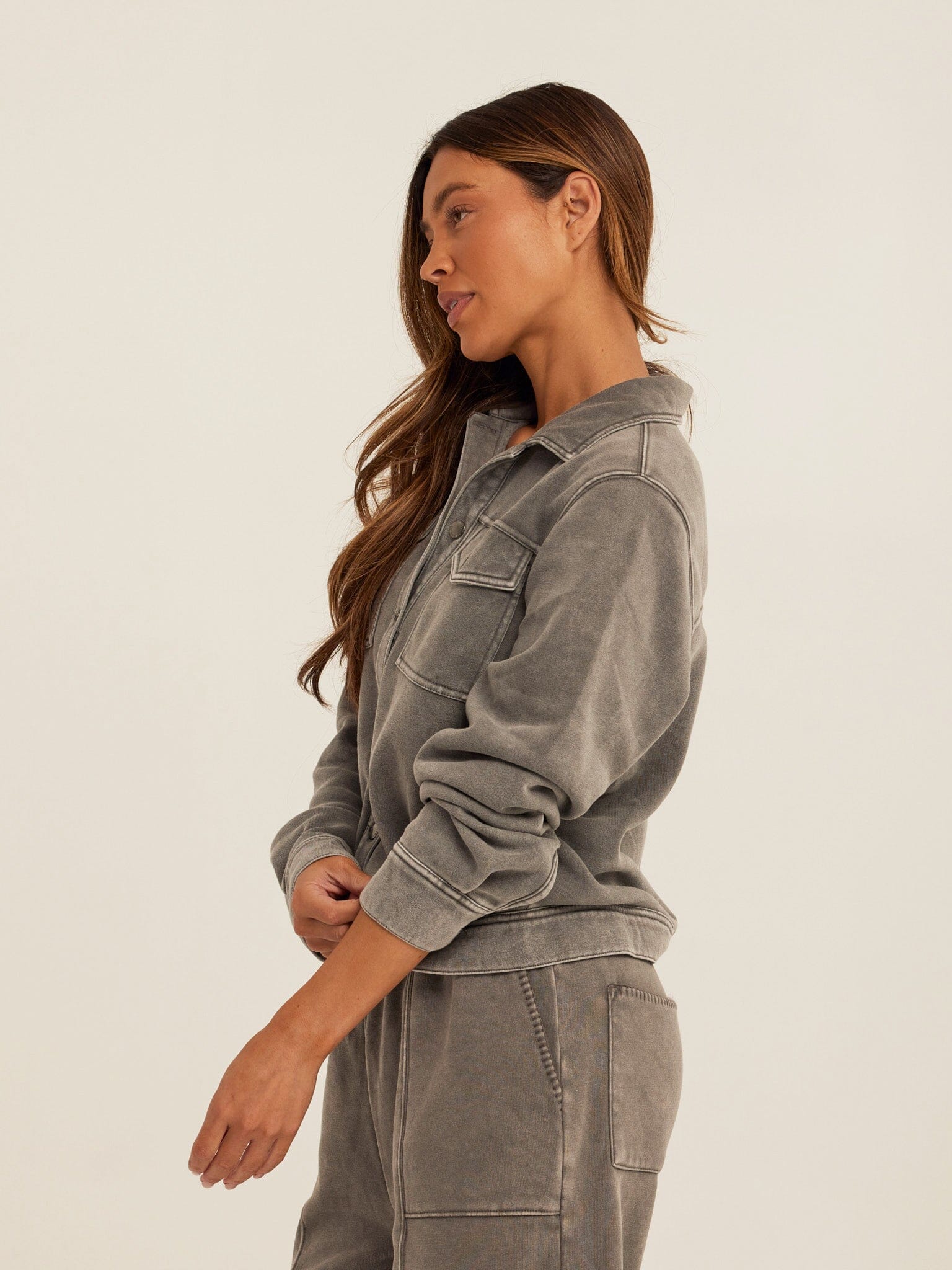 Abbey Mineral Wash CVC Fleece Jacket