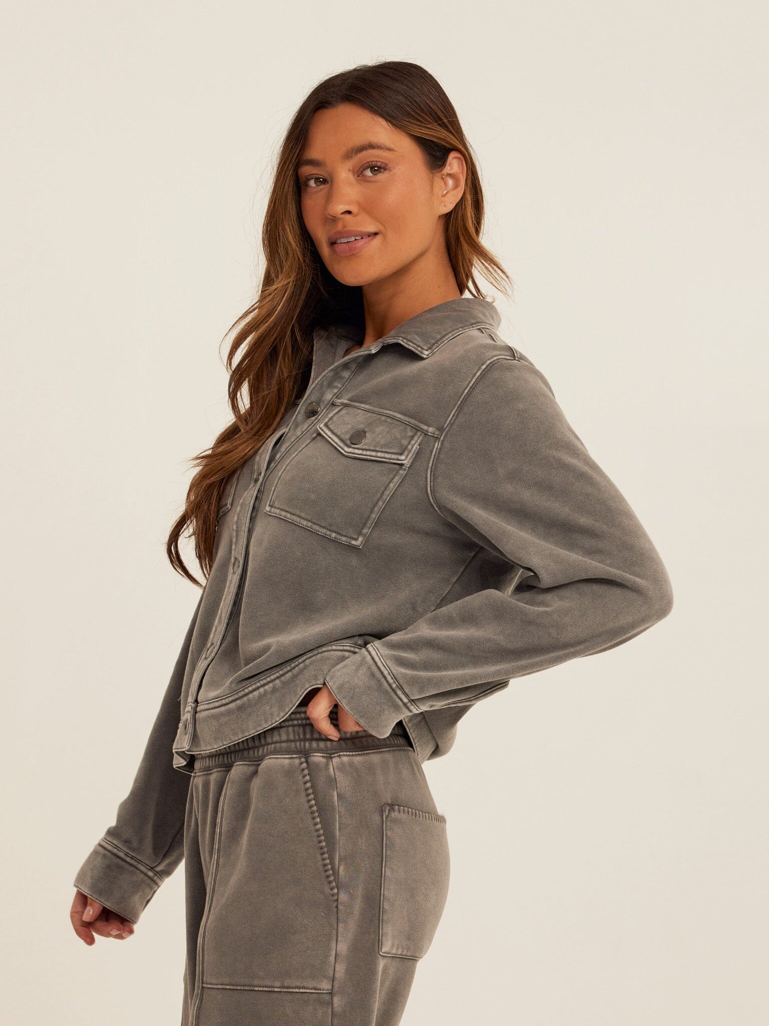 Abbey Mineral Wash CVC Fleece Jacket