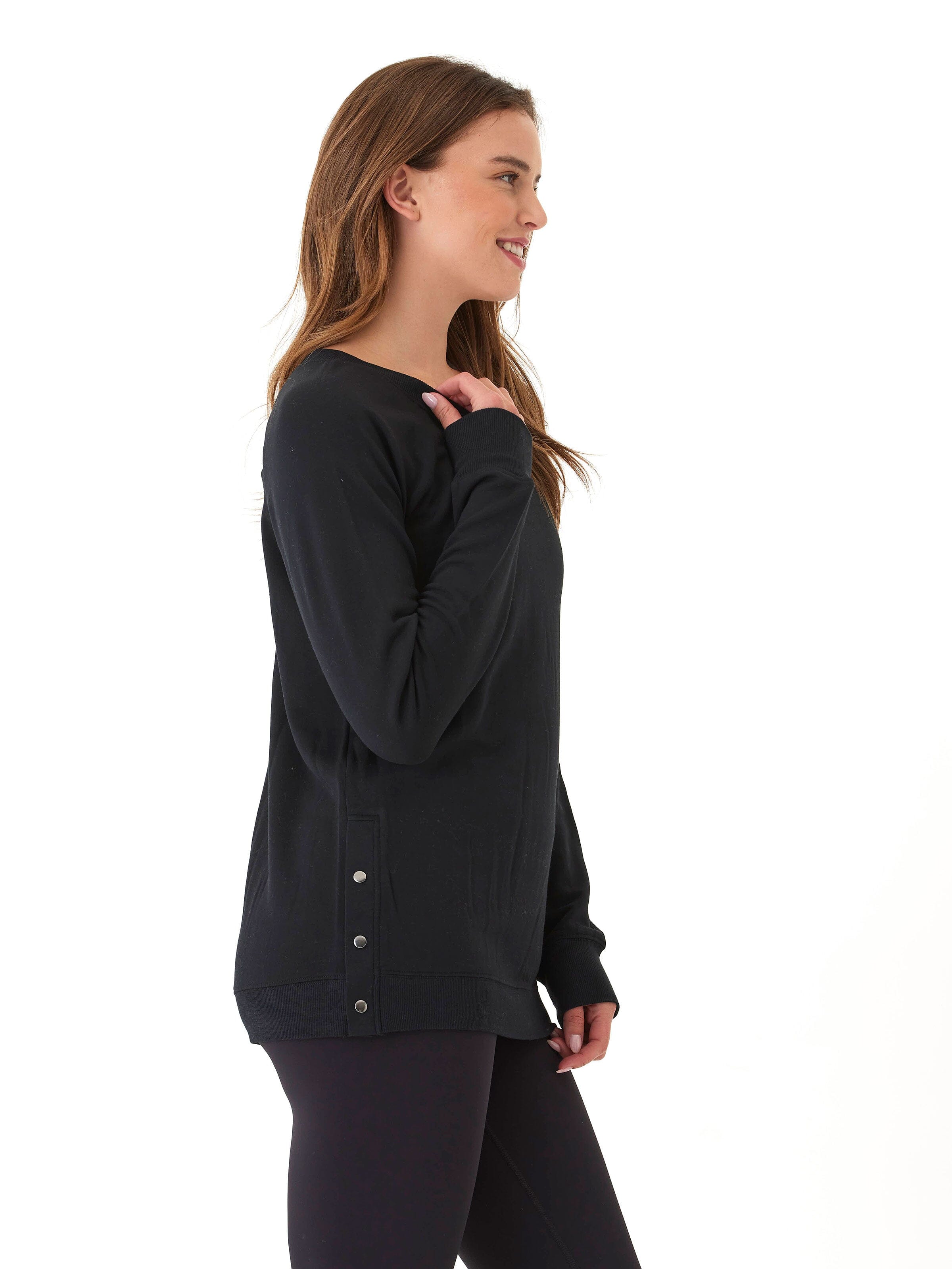 Women's Roberta Feather Fleece Snap Button Sweatshirt