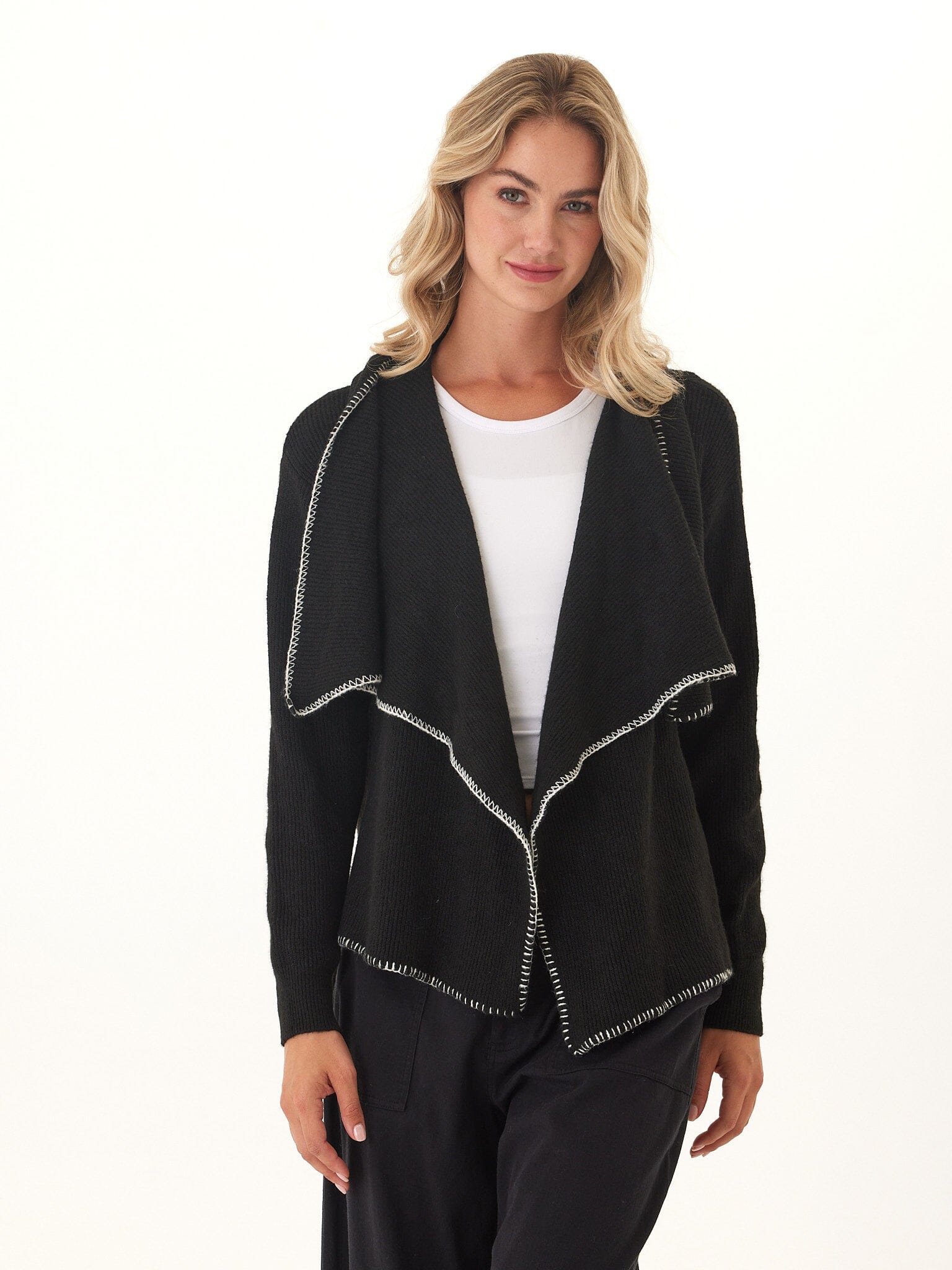 Esmae Cozy Solid Knit Open Front Sweater Cardigan